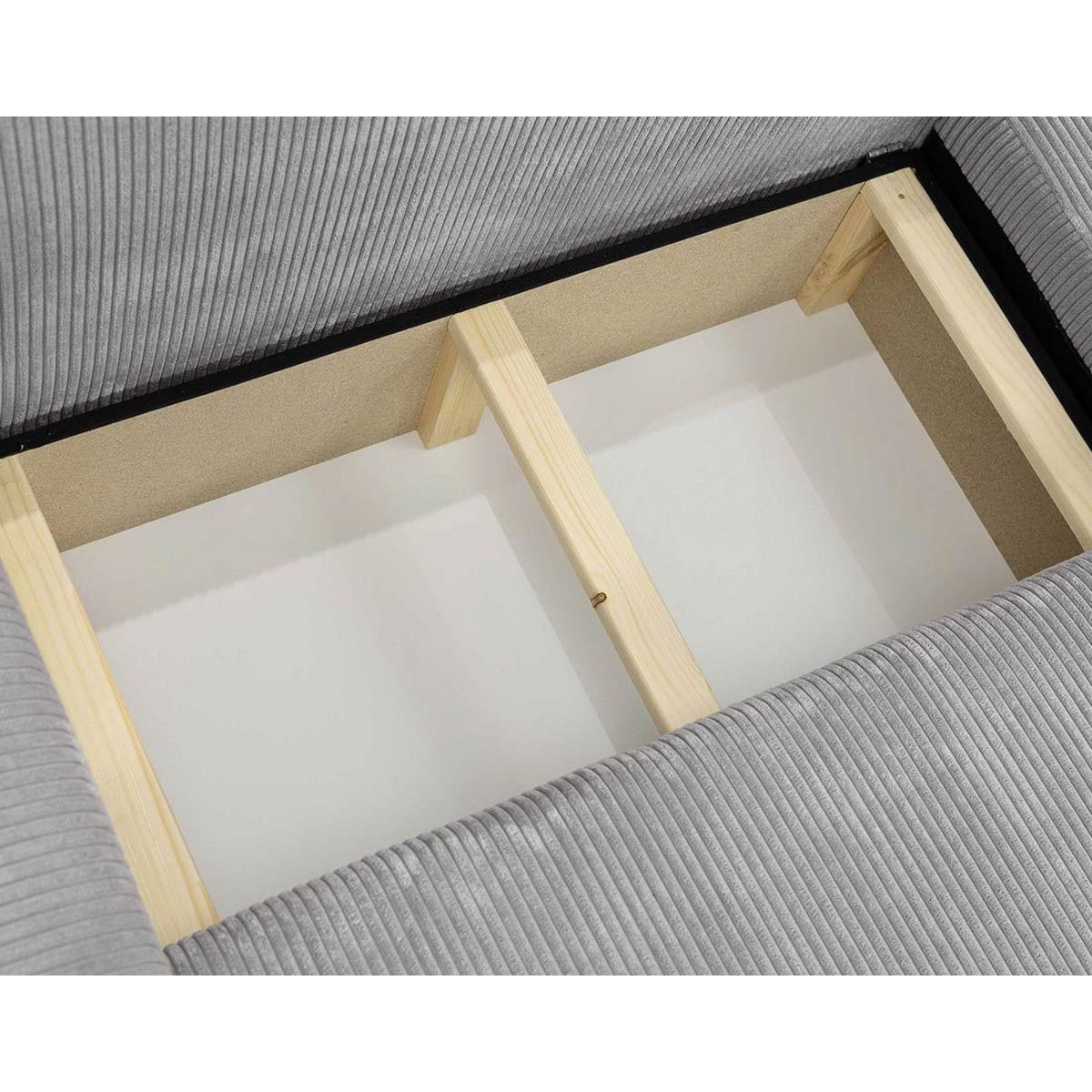 BEST MOBILIER Naomi - canapé d'angle réversible 4 places convertible avec coffre en velours côtelé