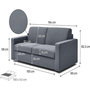 Voir la diapositive 4 : Habitat et Jardin Canapé convertible express en tissu  Diana  - Couchage 140 cm - 3 places - Gris