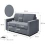 Voir la diapositive 4 : Habitat et Jardin Canapé convertible express en tissu  Diana  - Couchage 140 cm - 3 places - Gris