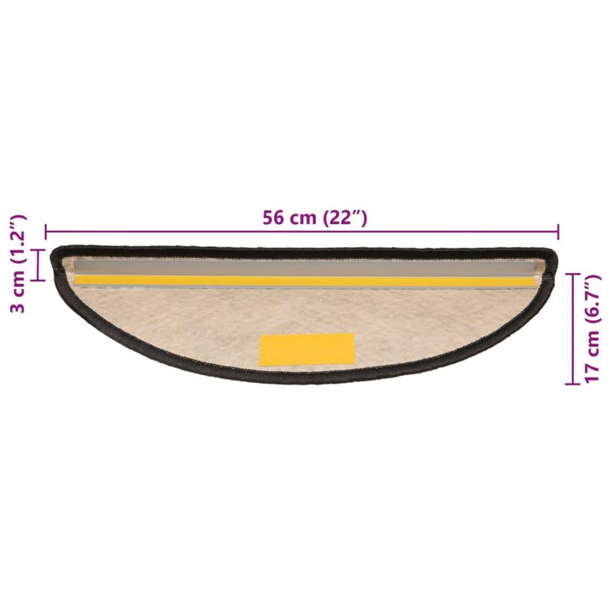 VIDAXL Tapis d'escalier autocollants 15 pcs 56x17x3 cm Anthracite