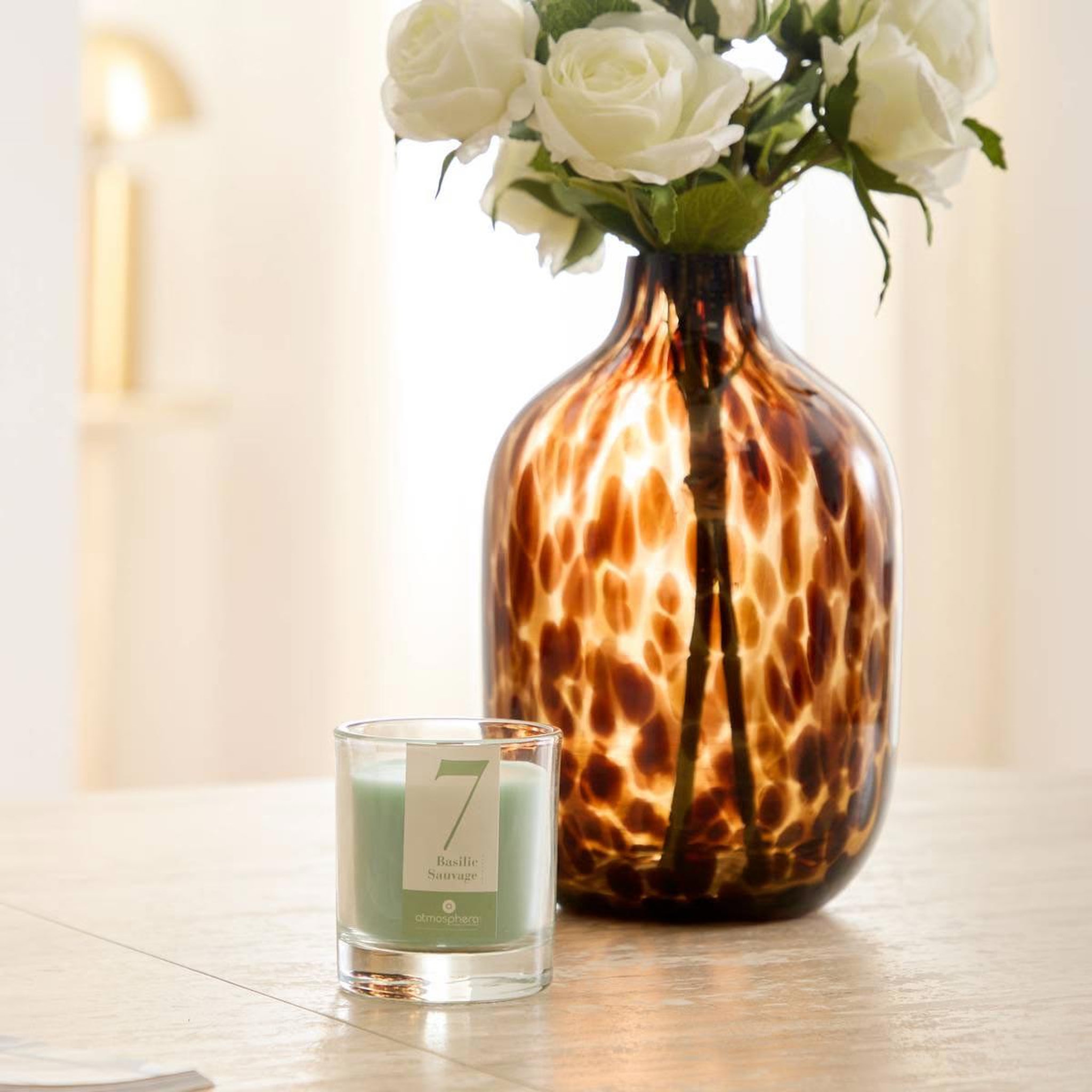 Voir la diapositive 4 : ATMOSPHERA Bougie parfumée en verre  numia  180g basilic sauvage