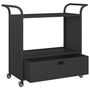 Voir la diapositive 4 : VIDAXL Chariot de bar avec tiroir Noir 100x45x97 cm Resine tressee