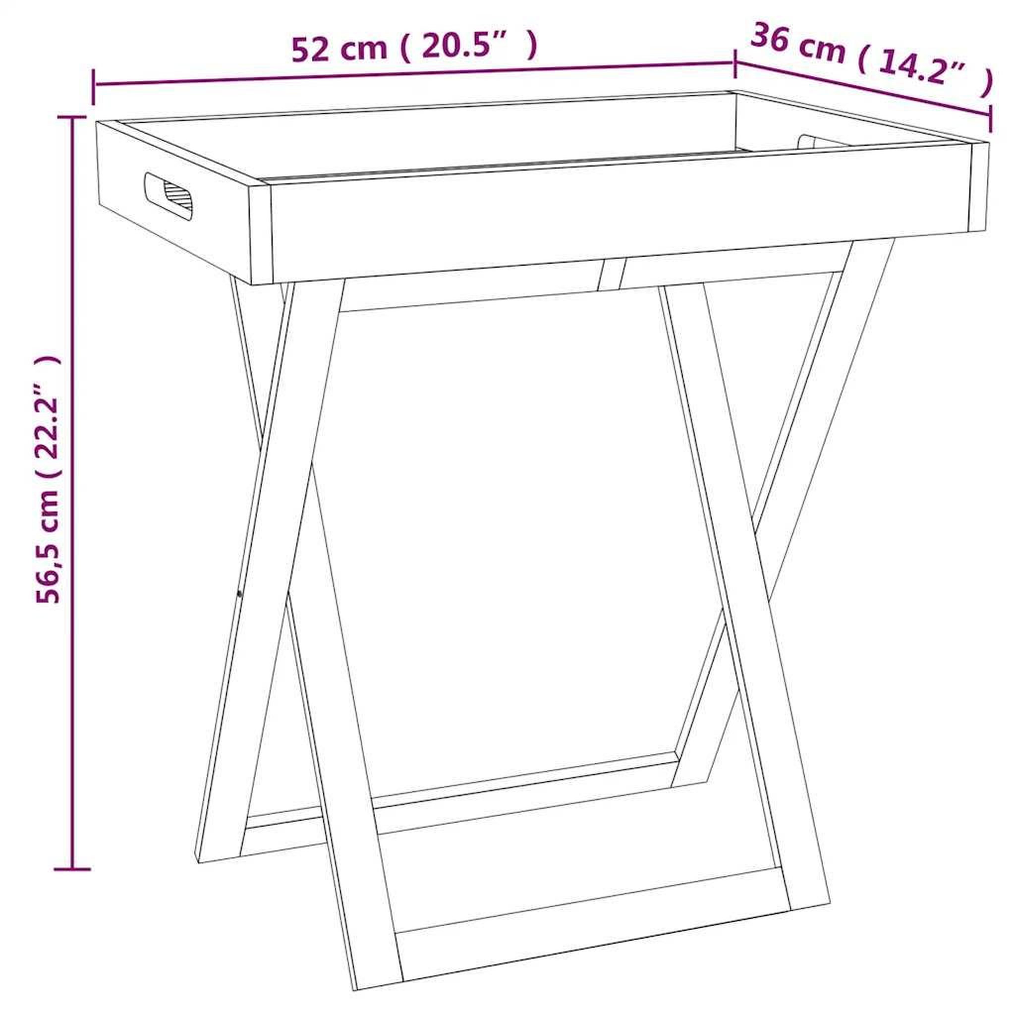 Voir la diapositive 6 : VIDAXL Table a plateau pliante 52x36x56,5 cm bois massif de noyer