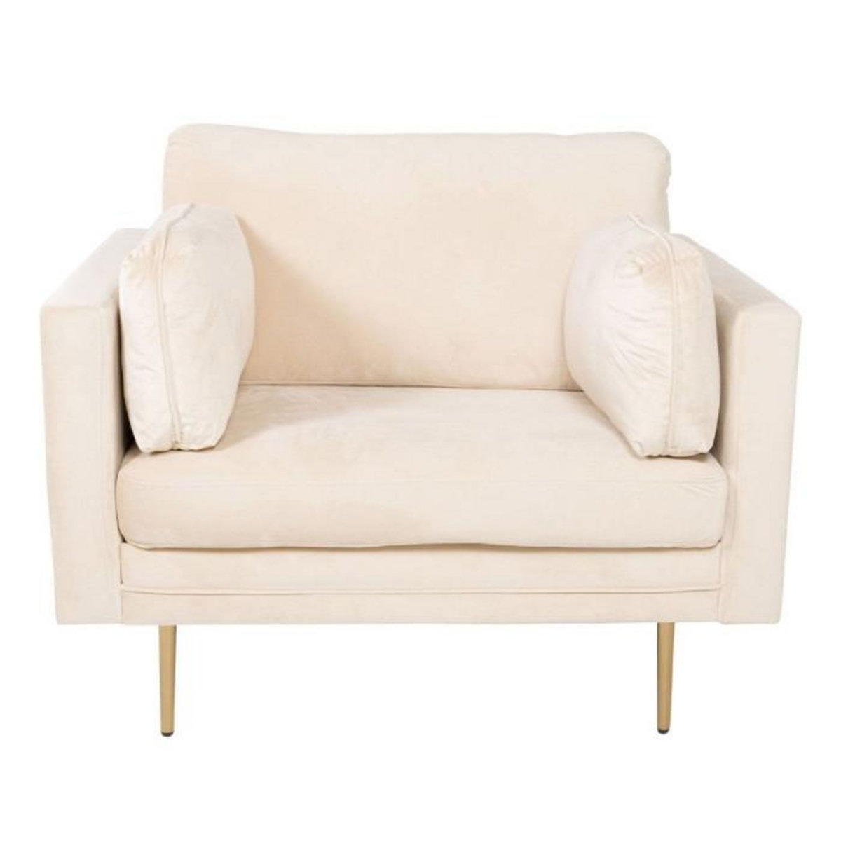 Paris Prix Fauteuil Design en Velours  Boom  110cm Beige