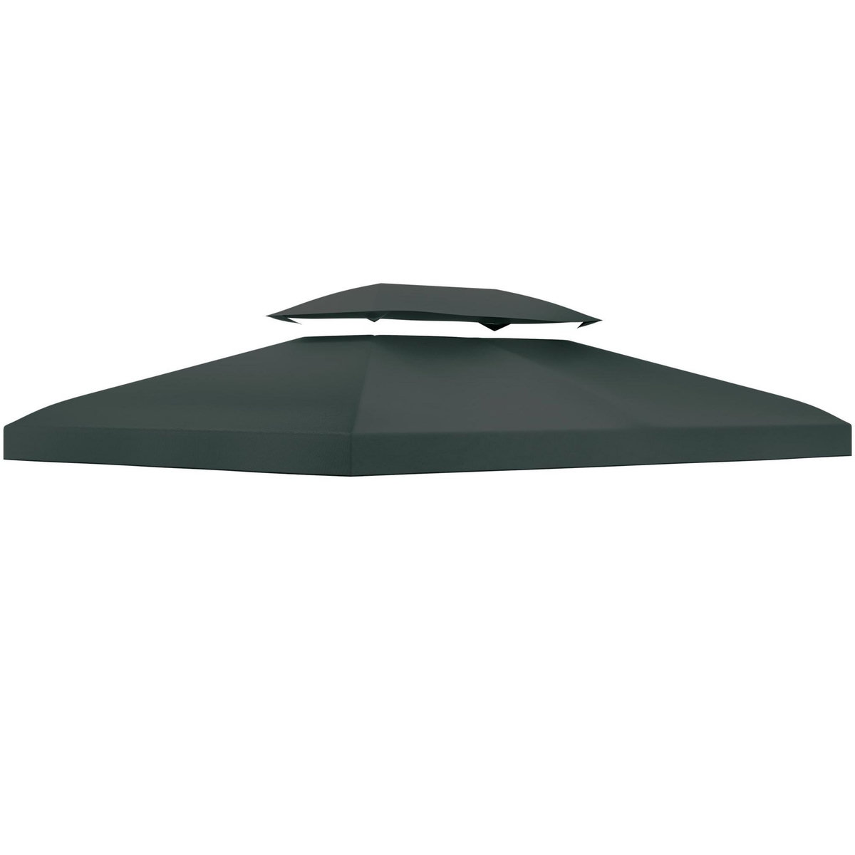 OUTSUNNY Toile de rechange pour pavillon tonnelle tente 3 x 4 m polyester haute densité 180 g/m² gris foncé