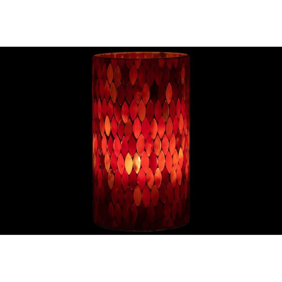 Paris Prix Photophore Design Feuille  African Desire  23cm Orange & Rouge