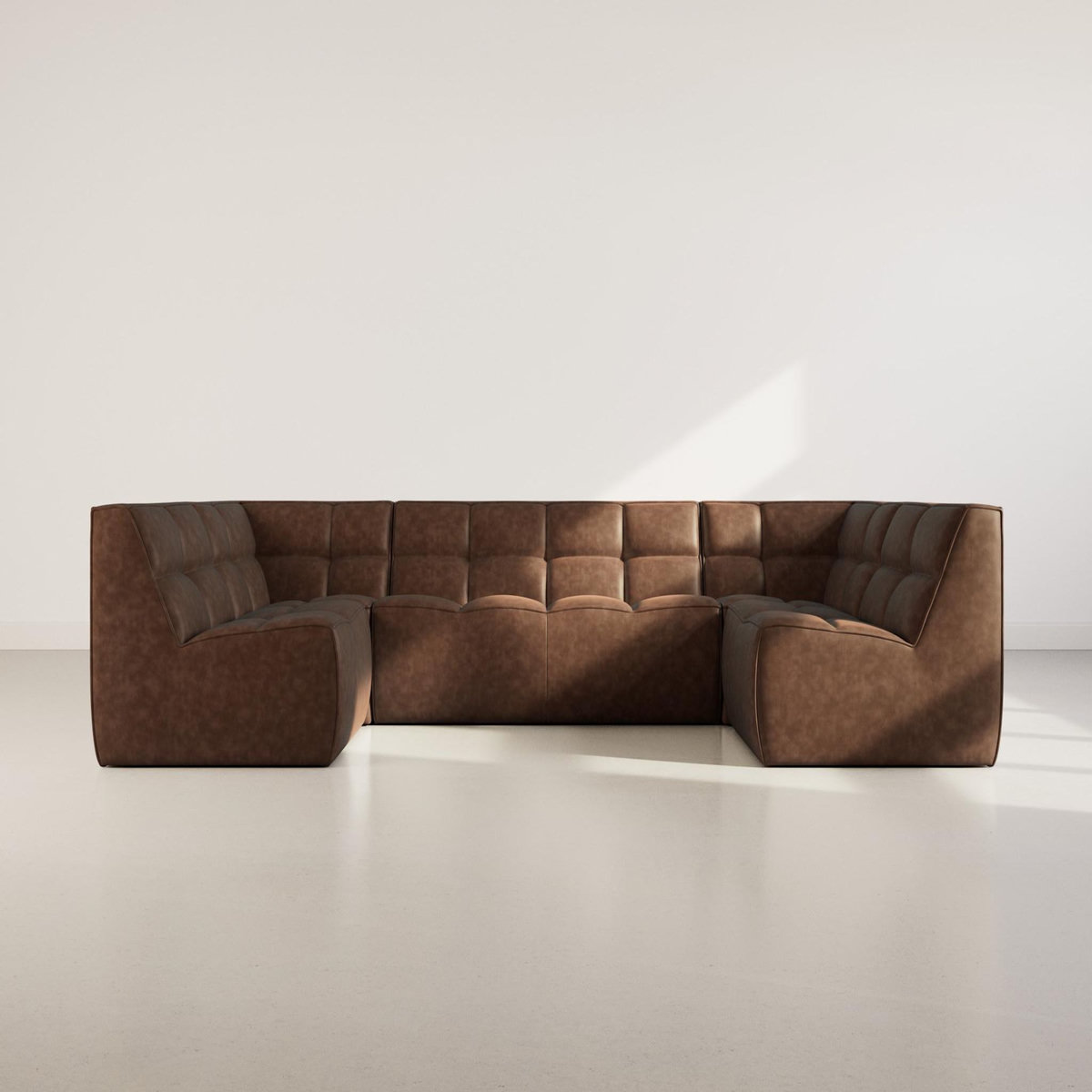 LISA DESIGN Alya - canapé modulable panoramique 7 places en simili