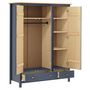 Voir la diapositive 3 : VIDAXL Garde-robe a 3 portes Hill Gris 127x50x170 cm Pin solide
