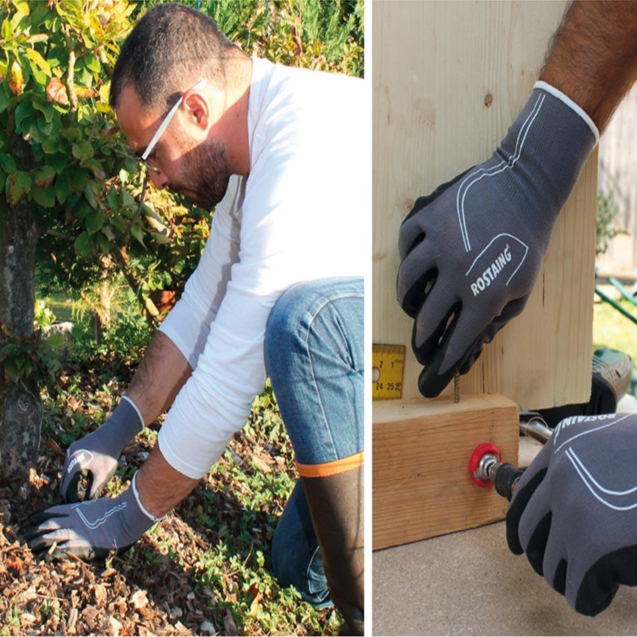 Voir la diapositive 2 : ROSTAING Gants pour travaux jardin Maxfeel - Taille 9 - Rostaing