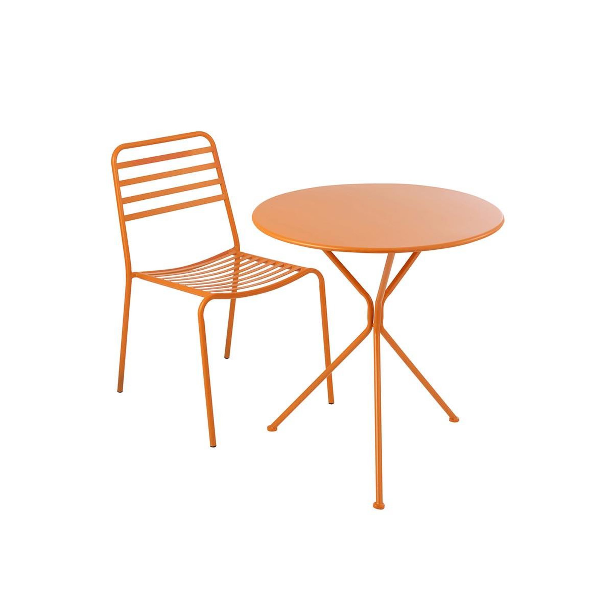 Voir la diapositive 4 : J-LINE Table de jardin en métal  tripod  72cm orange