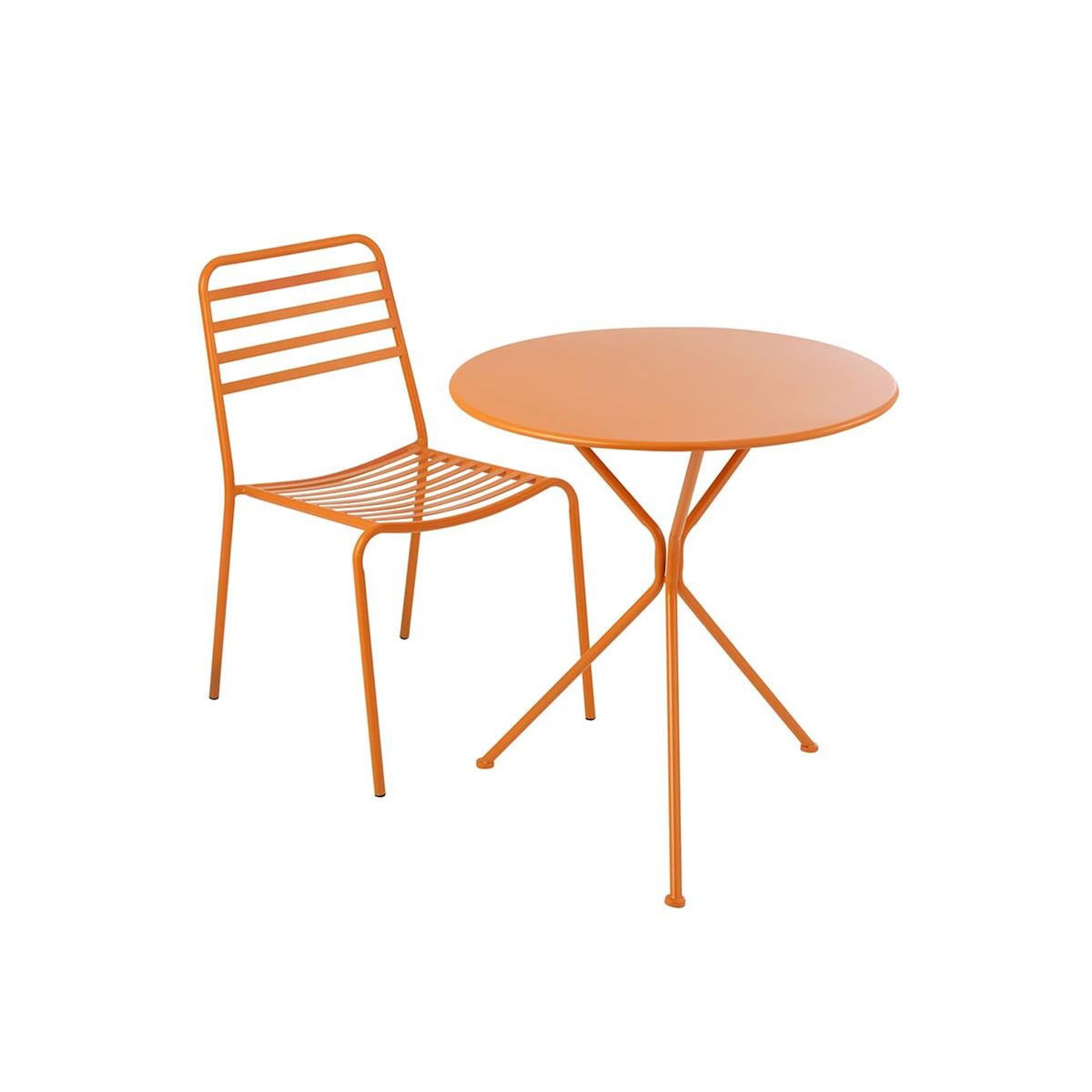 Paris Prix Table de Jardin en Métal  Tripod  72cm Orange