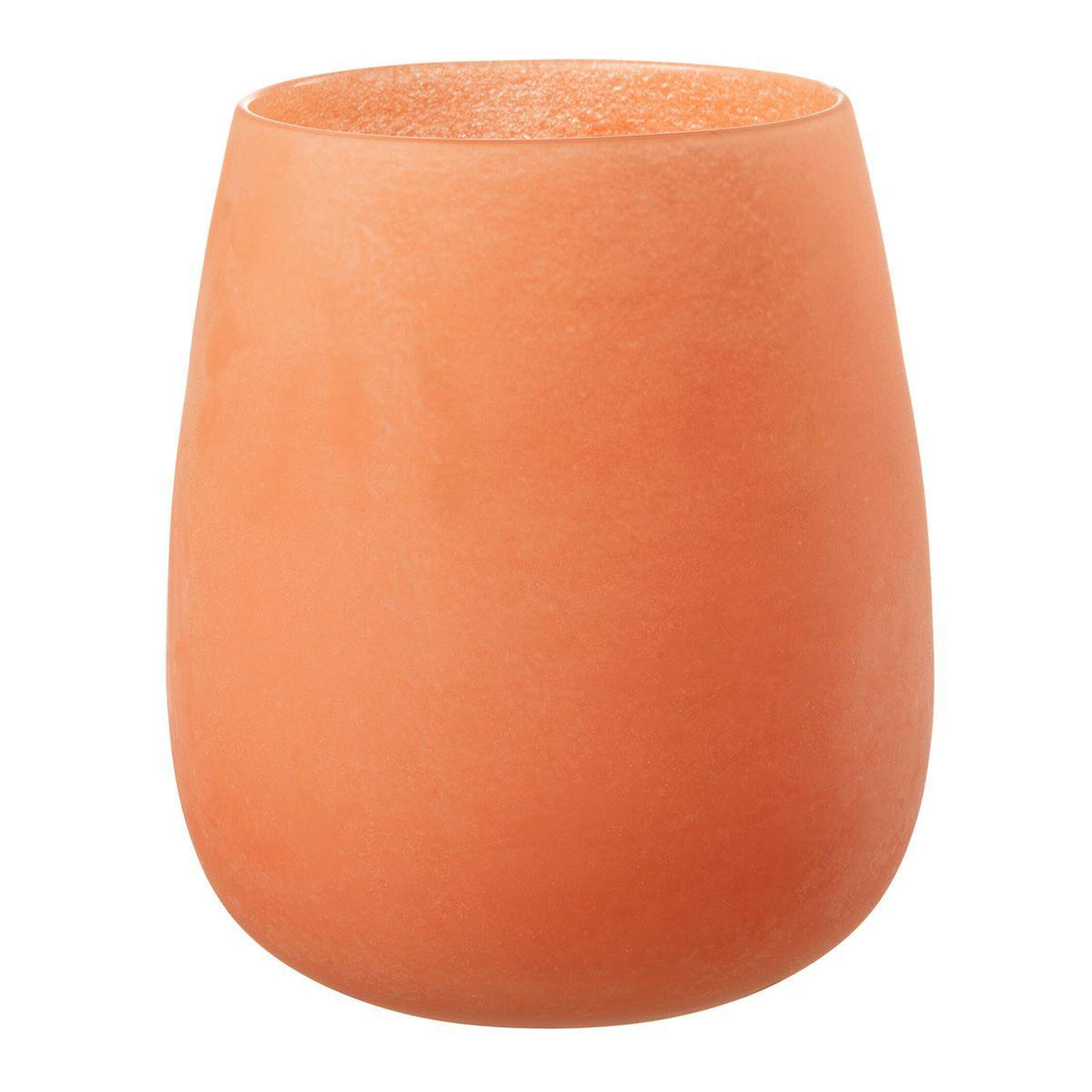 Voir la diapositive 2 : J-LINE Vase Déco en Verre  Givré  27cm Corail