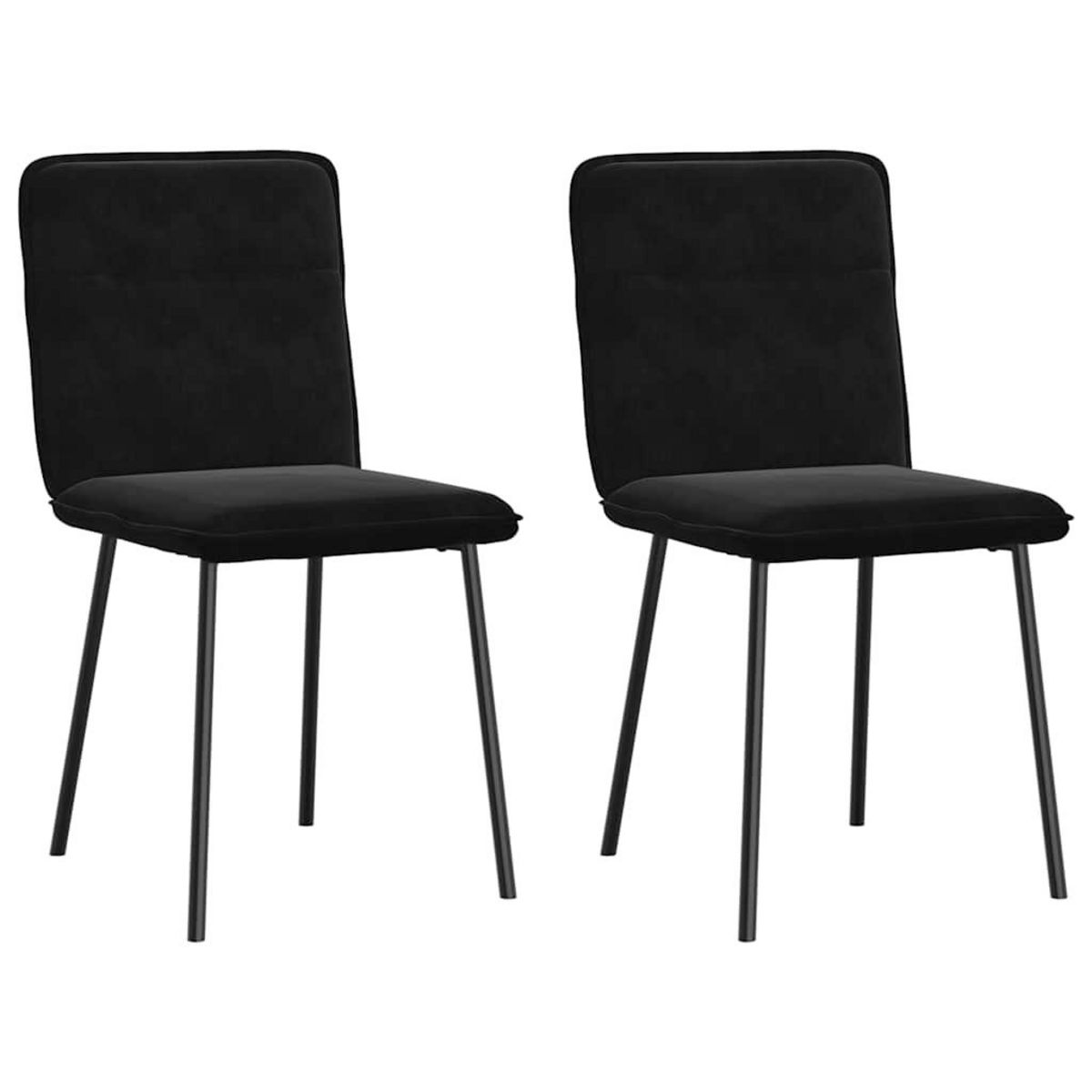VIDAXL Chaises a manger lot de 2 Noir Velours