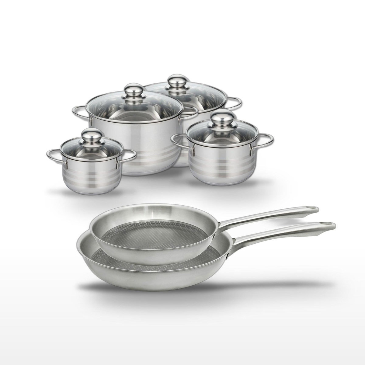 ELO Lot de 2 poêles 24/28 cm et 4 faitouts 14/16/20/24 cm Elo Relief Passion