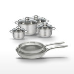 ELO Lot de 2 poêles 24/28 cm et 4 faitouts 14/16/20/24 cm Elo Relief Passion