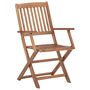 Voir la diapositive 4 : VIDAXL Chaises pliables d'exterieur et coussins lot de 8 Bois d'acacia