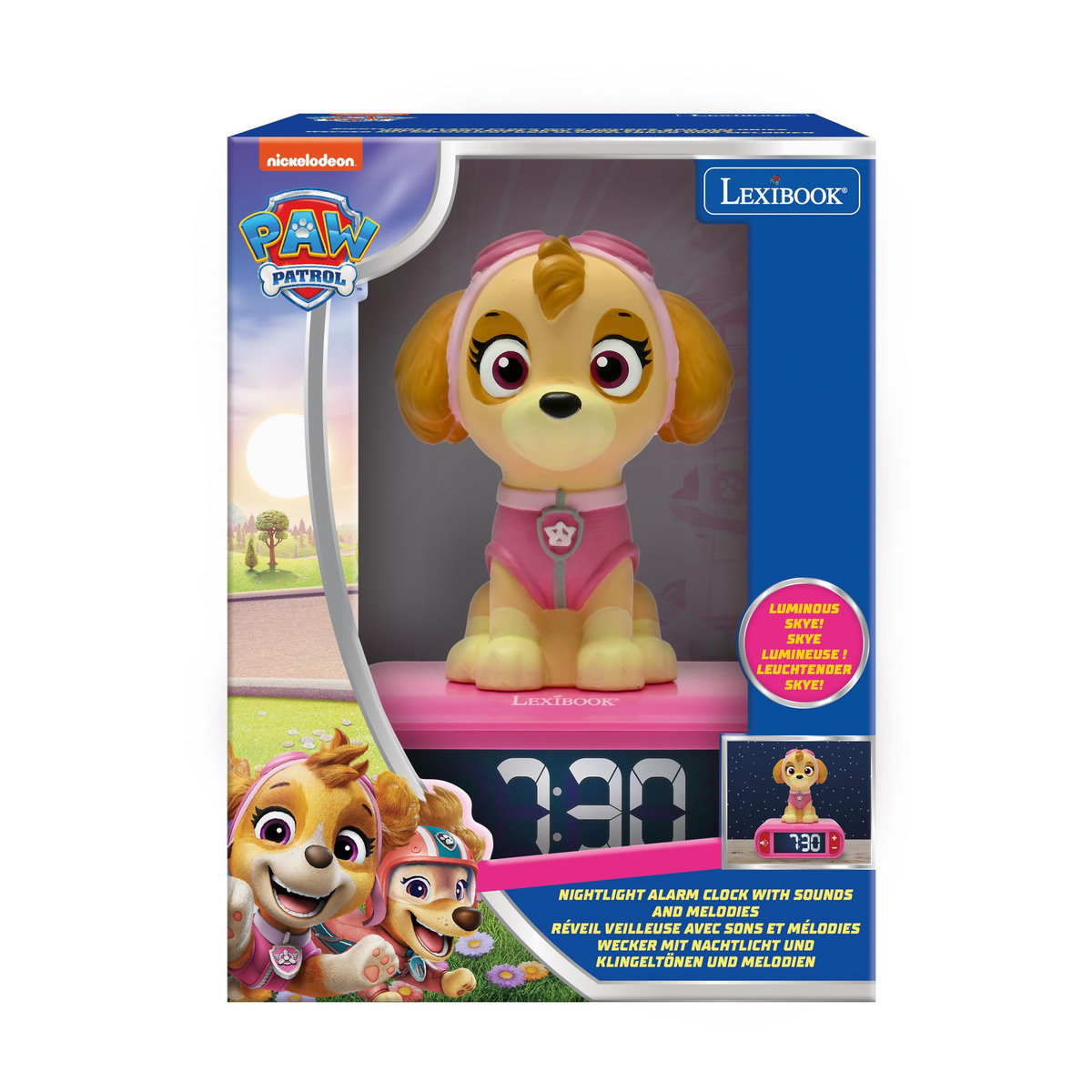 Lexibook Réveil avec veilleuse La Pat Patrouille Skye en 3D