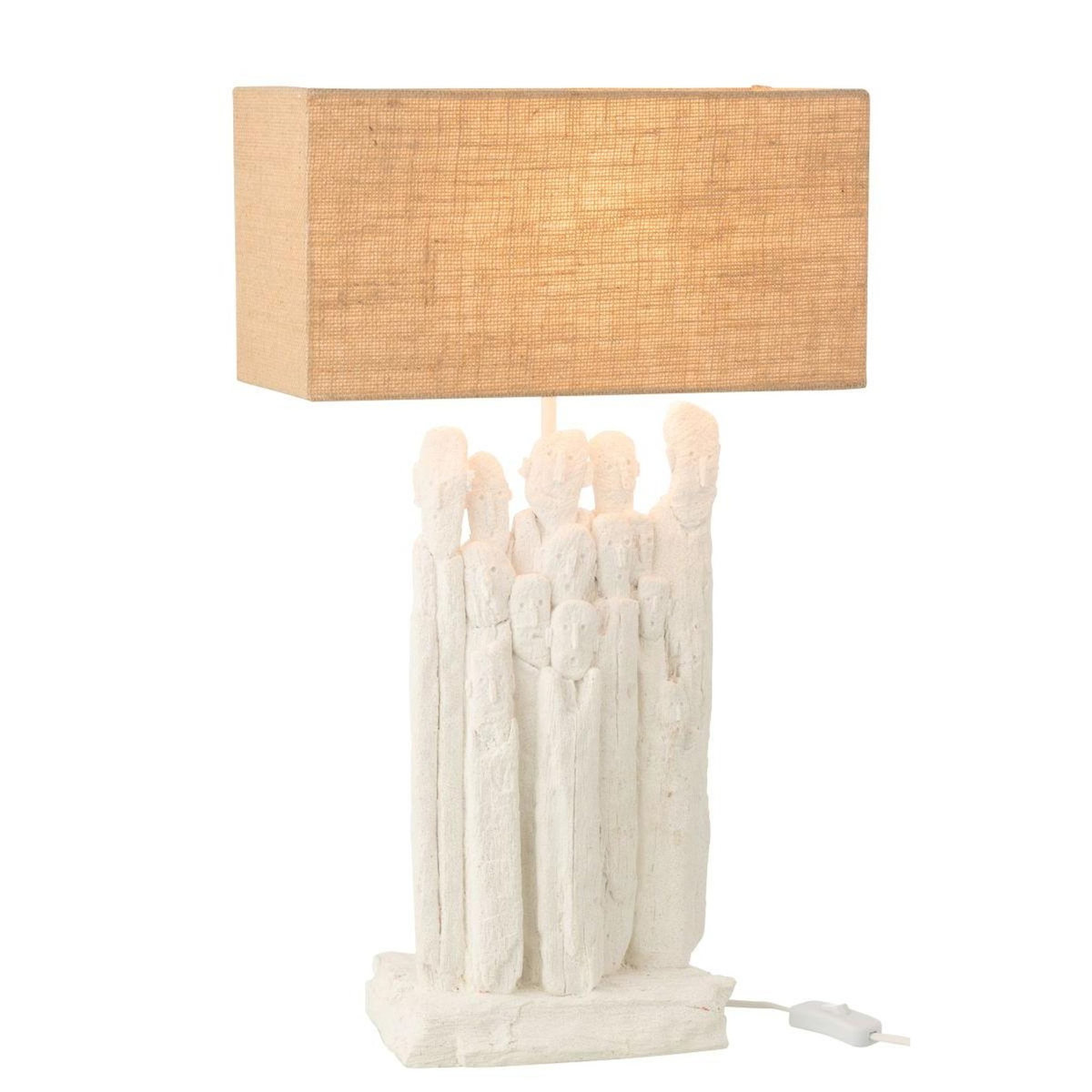 Paris Prix Lampe à Poser en Résine  Figurine  58cm Blanc