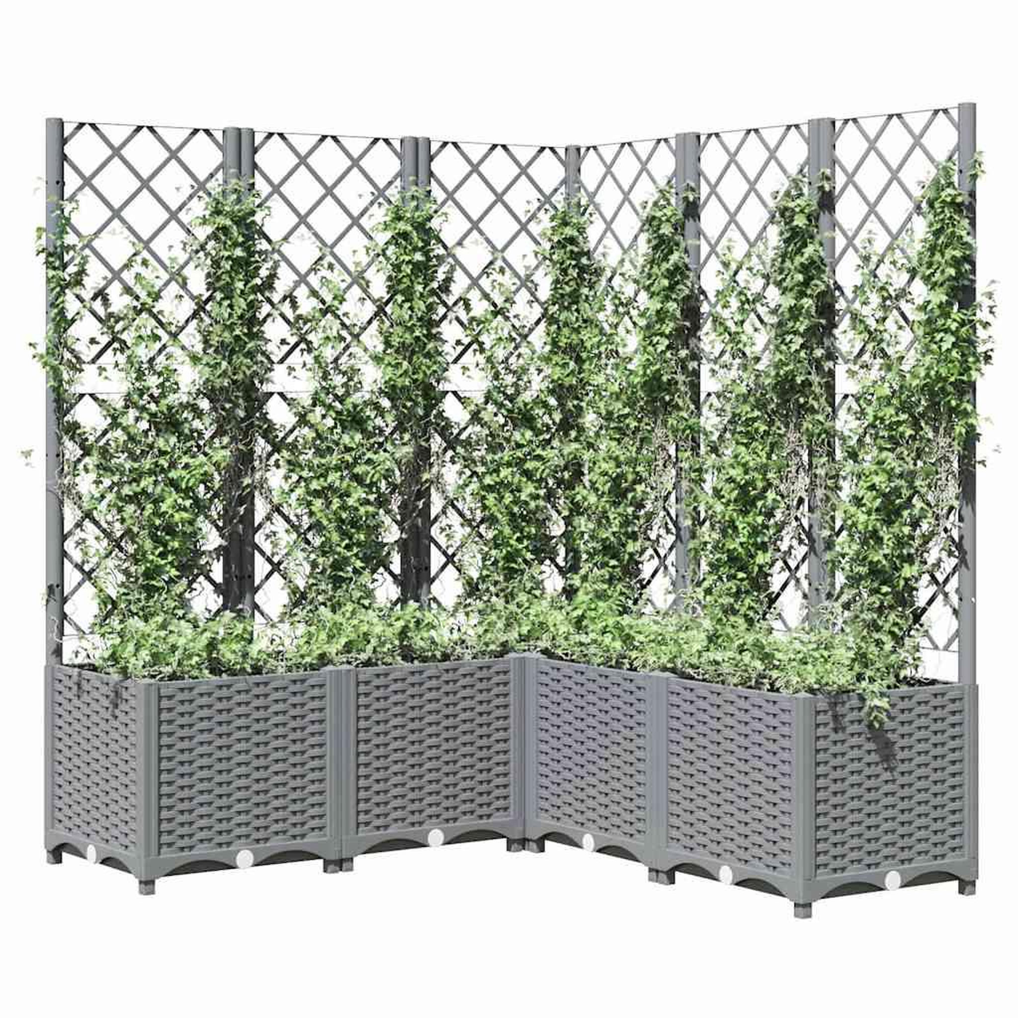 Voir la diapositive 3 : VIDAXL Jardiniere avec treillis gris clair 120x120x136cm polypropylene
