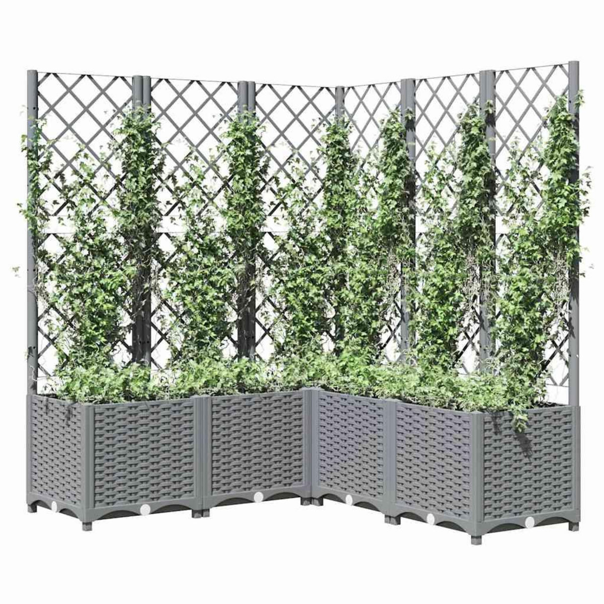 VIDAXL Jardiniere avec treillis gris clair 120x120x136cm polypropylene