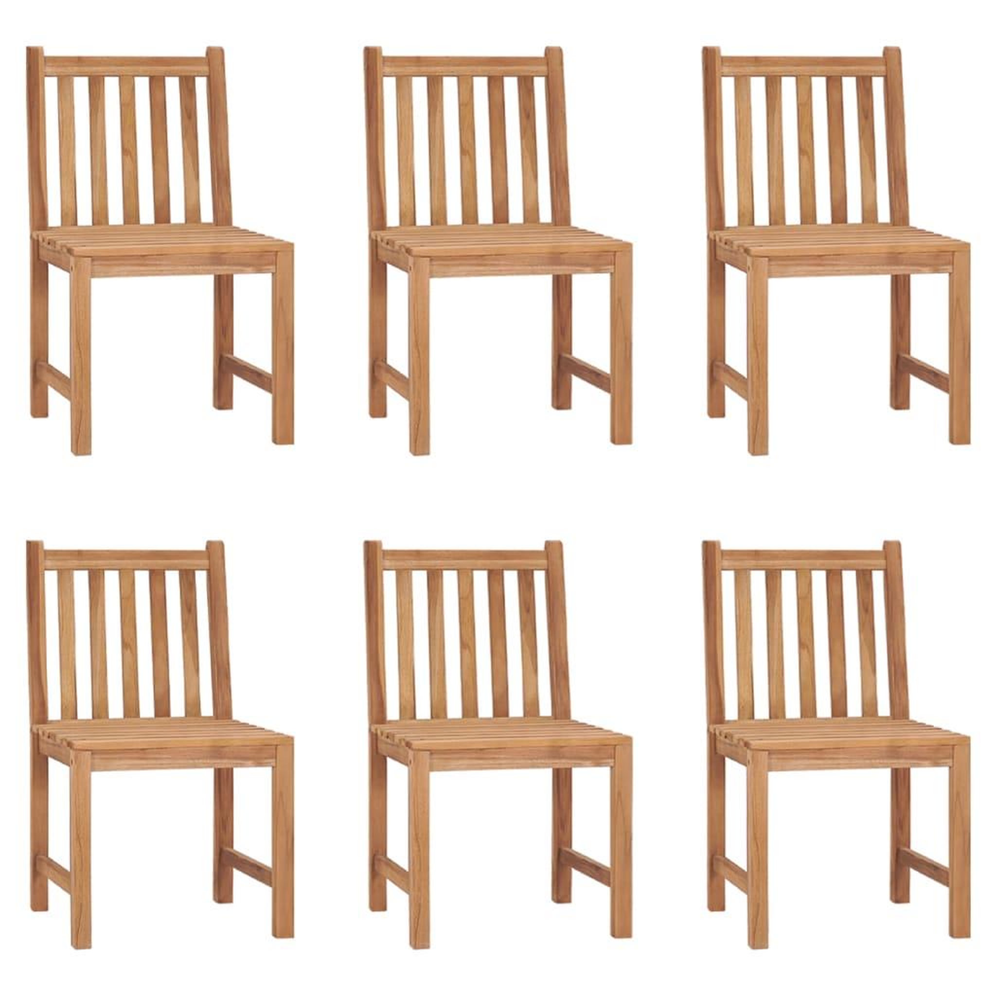 Voir la diapositive 2 : VIDAXL Chaises de jardin lot de 6 avec coussins Bois de teck massif