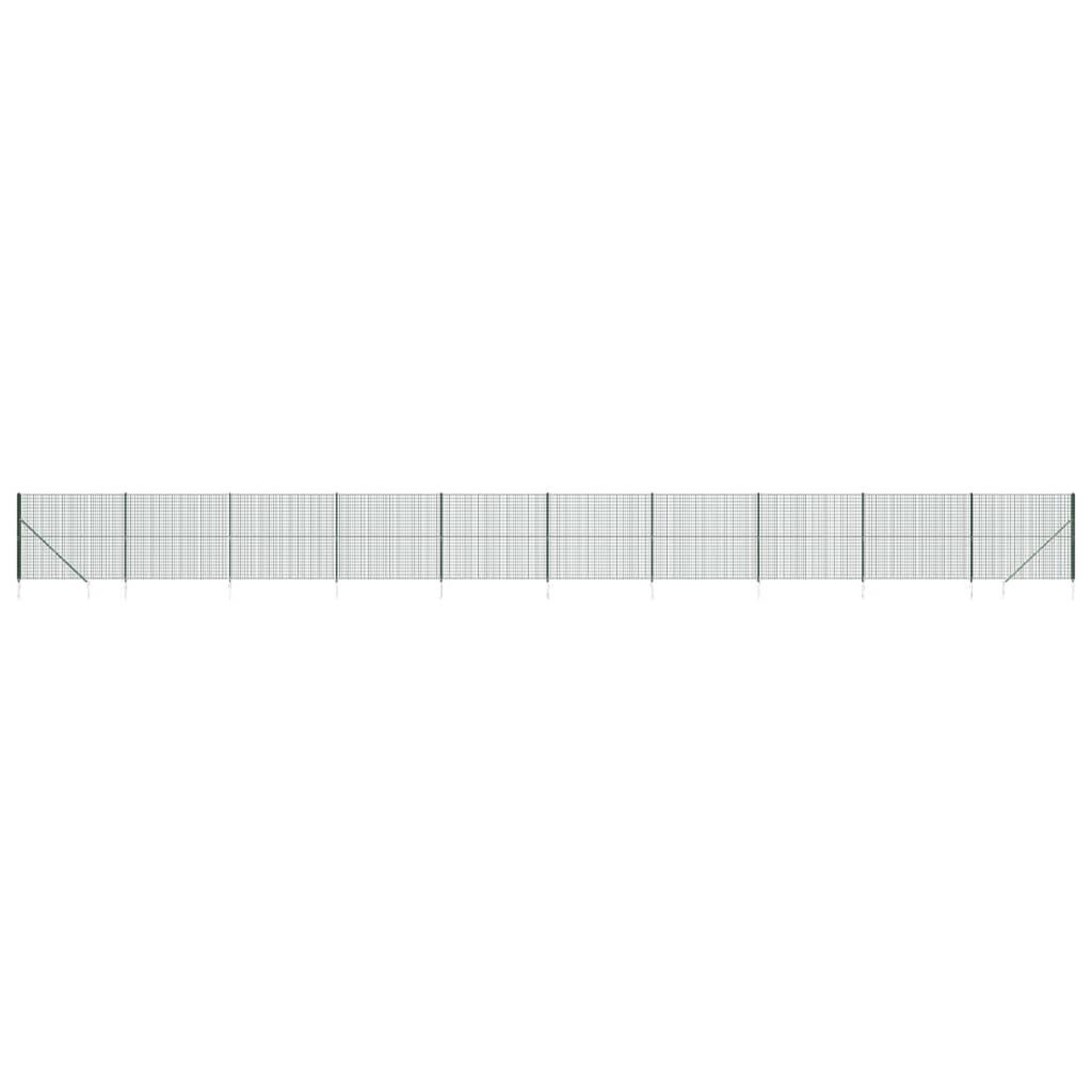 Voir la diapositive 2 : VIDAXL Cloture en treillis metallique et piquet d'ancrage vert 1,4x25m