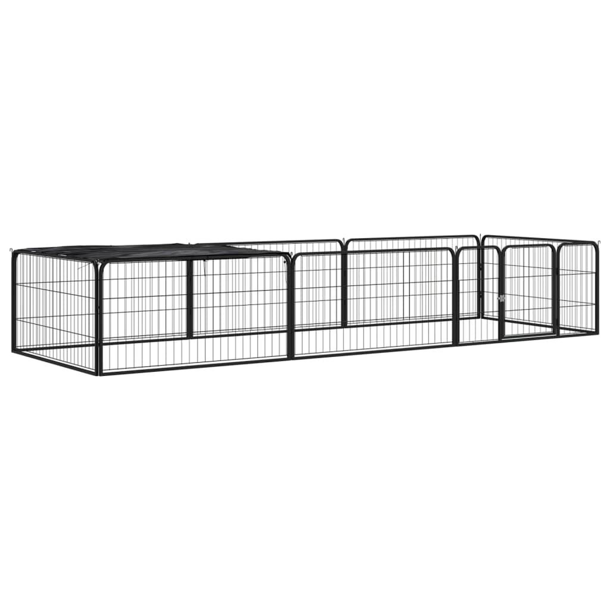 VIDAXL Parc pour chien 8 panneaux Noir 100x50cm Acier enduit de poudre