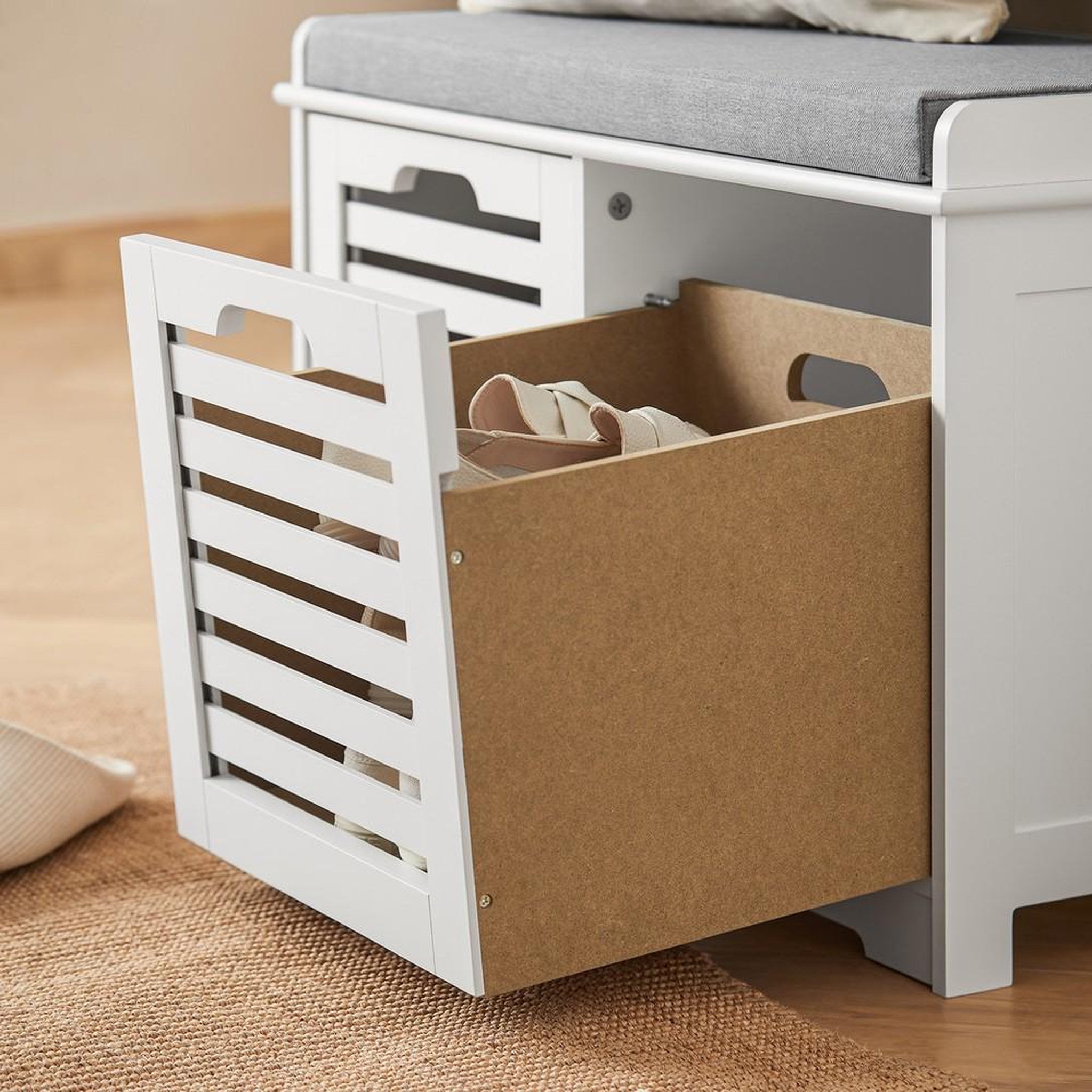 Voir la diapositive 5 : SOBUY SoBuy - Banc de rangement à chaussures avec deux portes - Nordique - FSR23-K