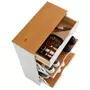 IDIMEX Meubles à chaussures BASIL rangement armoire avec 2 abattants et 1 tiroir, en pin massif lasuré blanc et brun