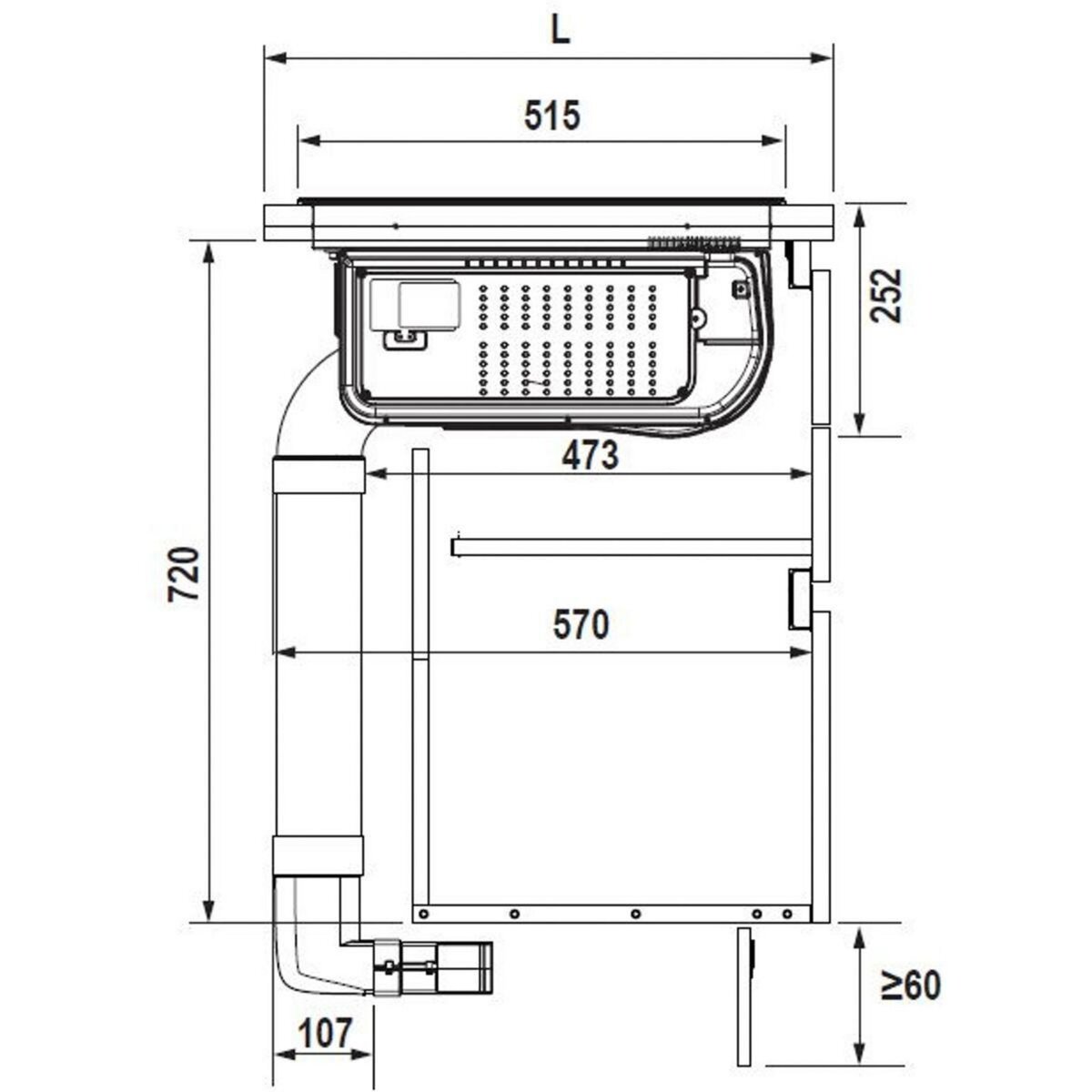 ELICA Kit cheminée évacuation KIT0167756 NIKOLATESLA intérieur plinthe