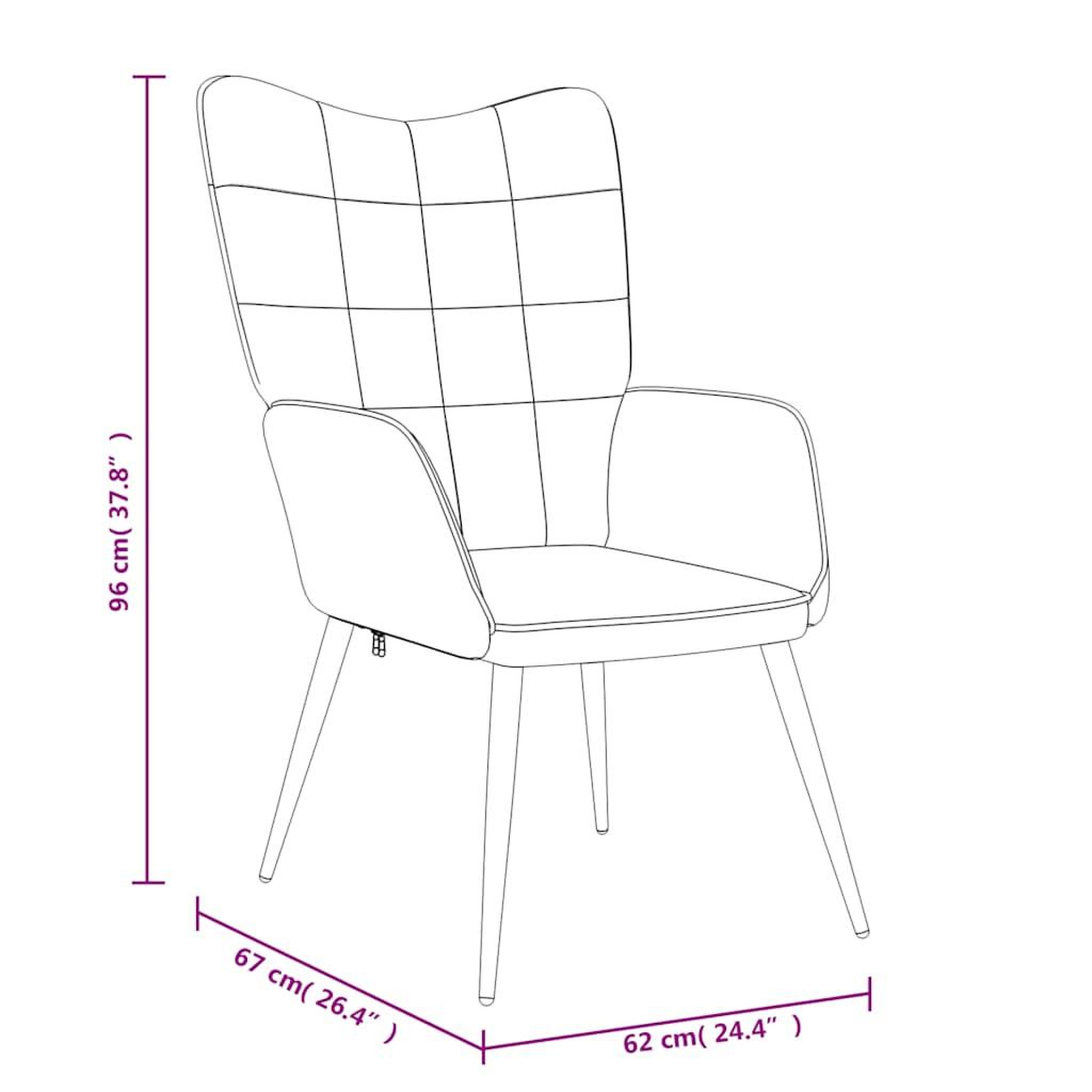 Voir la diapositive 6 : VIDAXL Chaise de relaxation avec tabouret Taupe Tissu