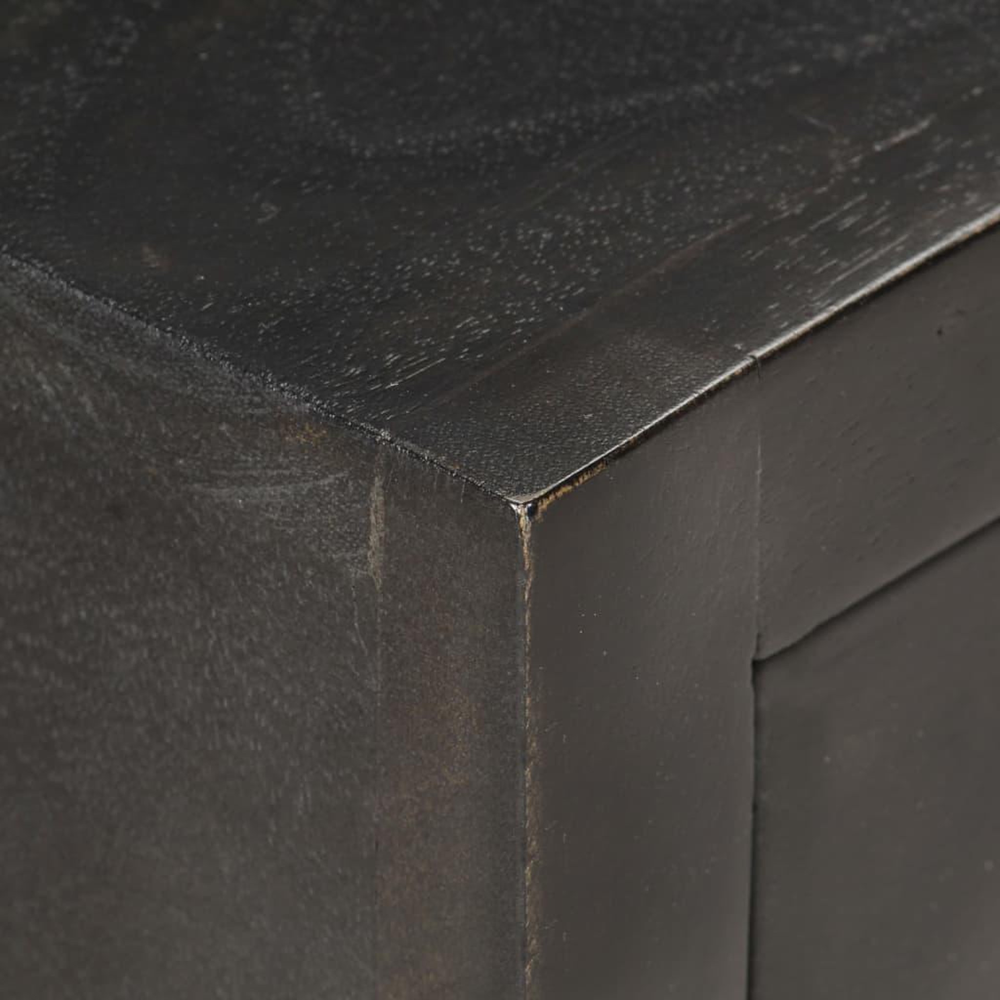 Voir la diapositive 4 : VIDAXL Table de chevet noir et dore 40x30x50cm bois de manguier massif