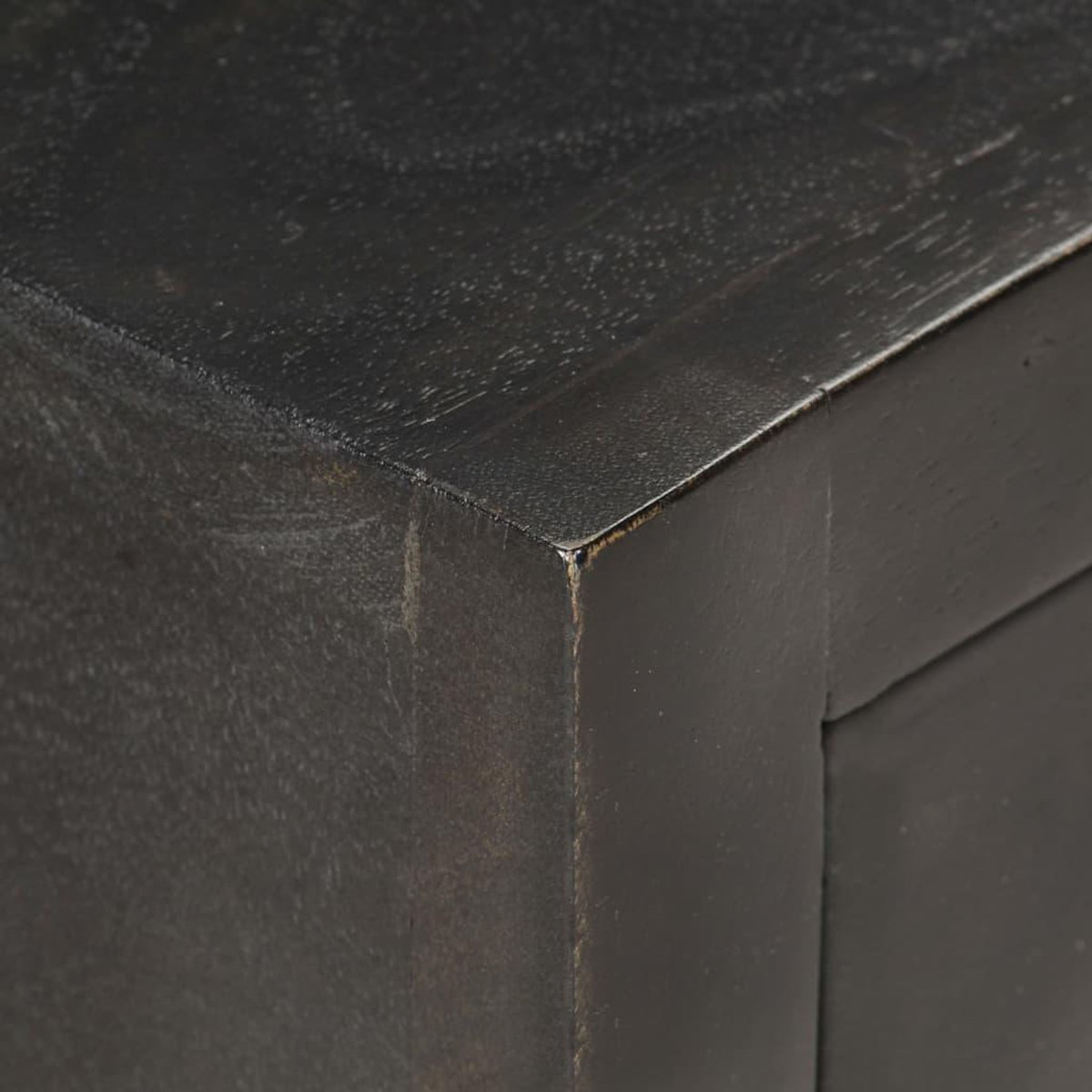 VIDAXL Table de chevet Noir et dore 40x30x50cm Bois de manguier massif