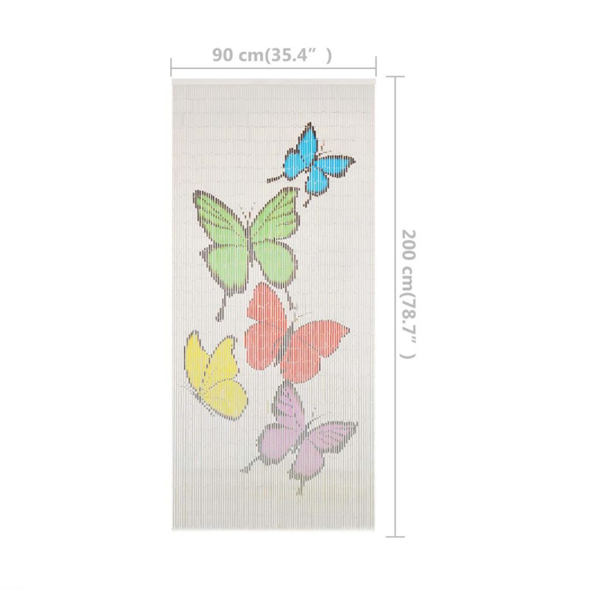 VIDAXL Rideau de porte contre insectes Bambou 90 x 200 cm