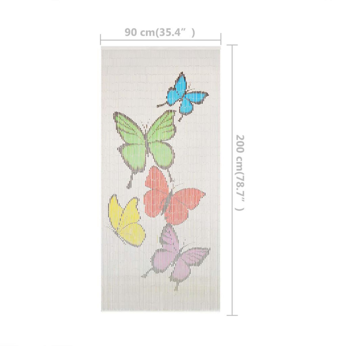 VIDAXL Rideau de porte contre insectes Bambou 90 x 200 cm