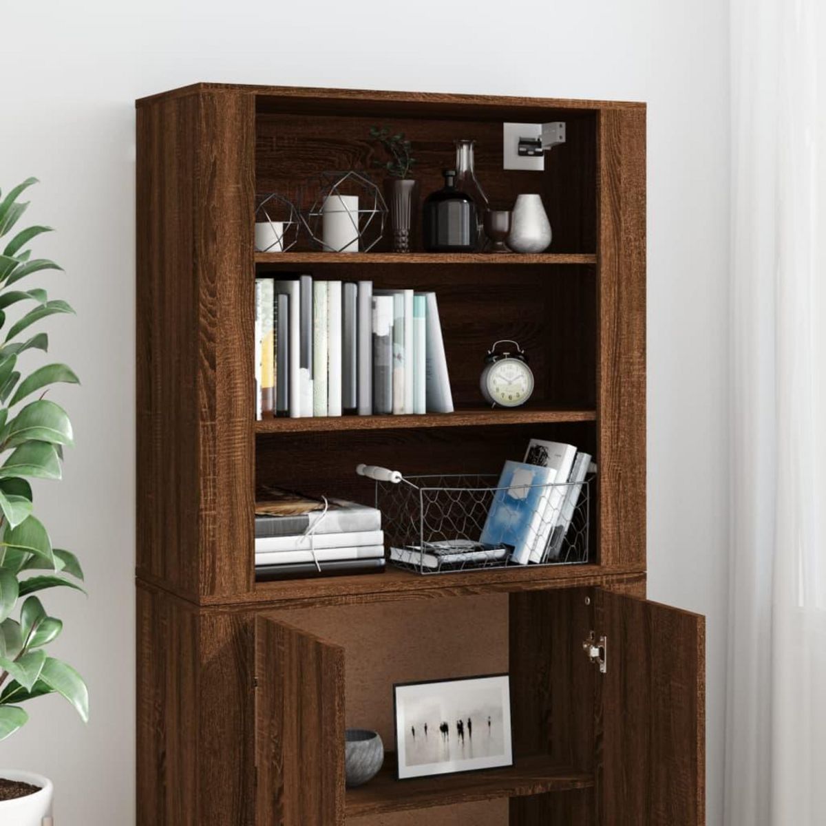 VIDAXL Buffet haut Chene marron Bois d'ingenierie