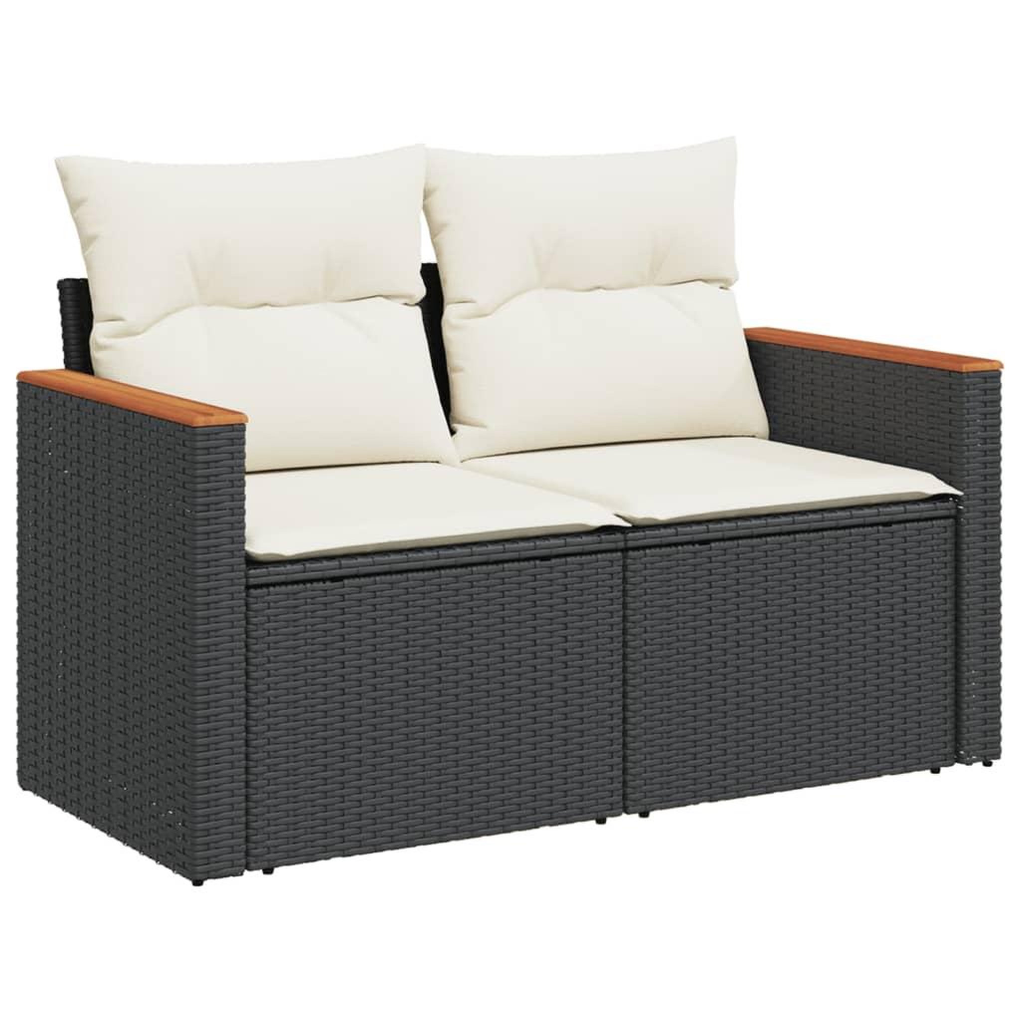 Voir la diapositive 3 : VIDAXL Salon de jardin 7 pcs avec coussins noir resine tressee