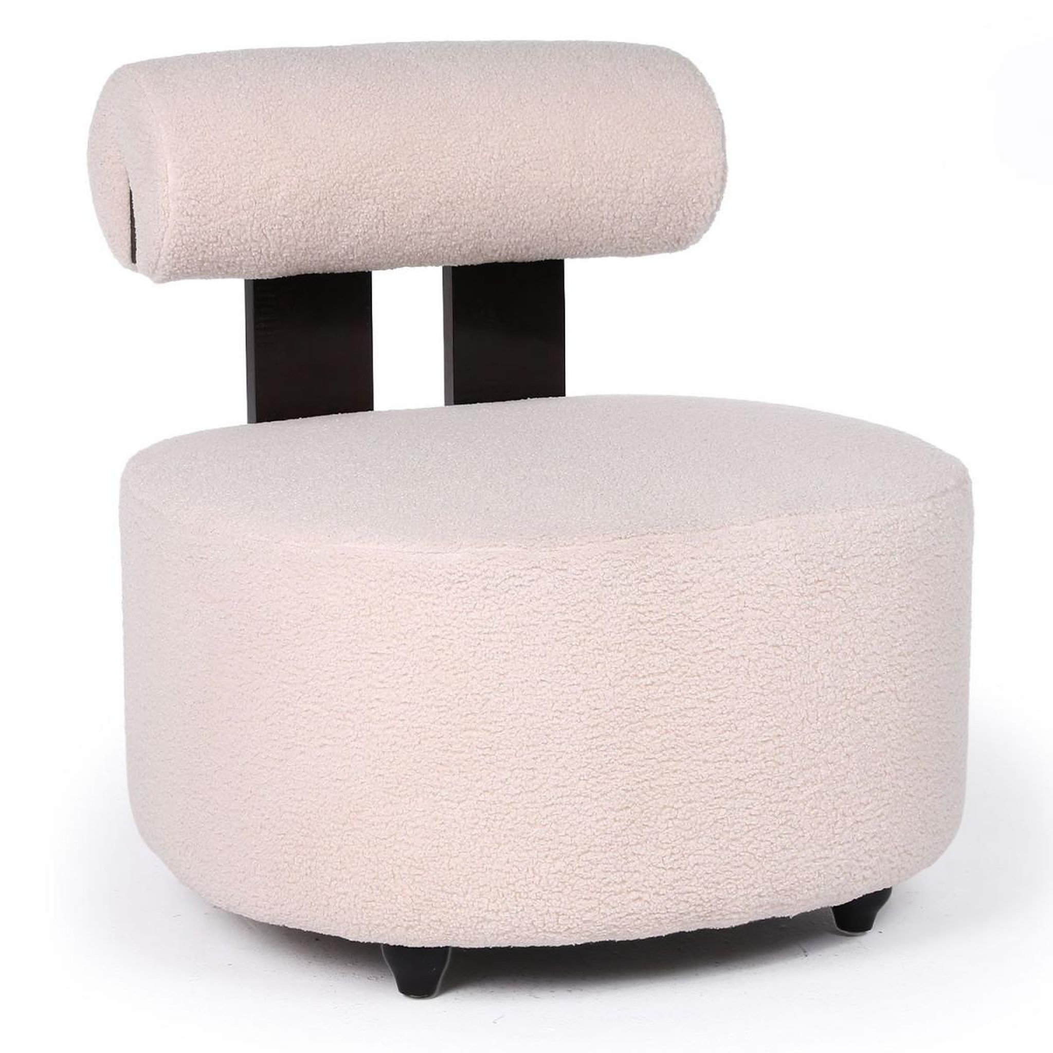 Paris Prix Fauteuil design en tissu bouclette  jasper  73cm beige