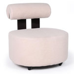 Paris Prix Fauteuil Design en Tissu Bouclette  Jasper  73cm Beige