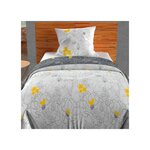 SOLEIL D'OCRE Parure Housse de couette LISA 57 fils/ cm2, par Soleil d'Ocre. Coloris disponibles : Gris, Blanc