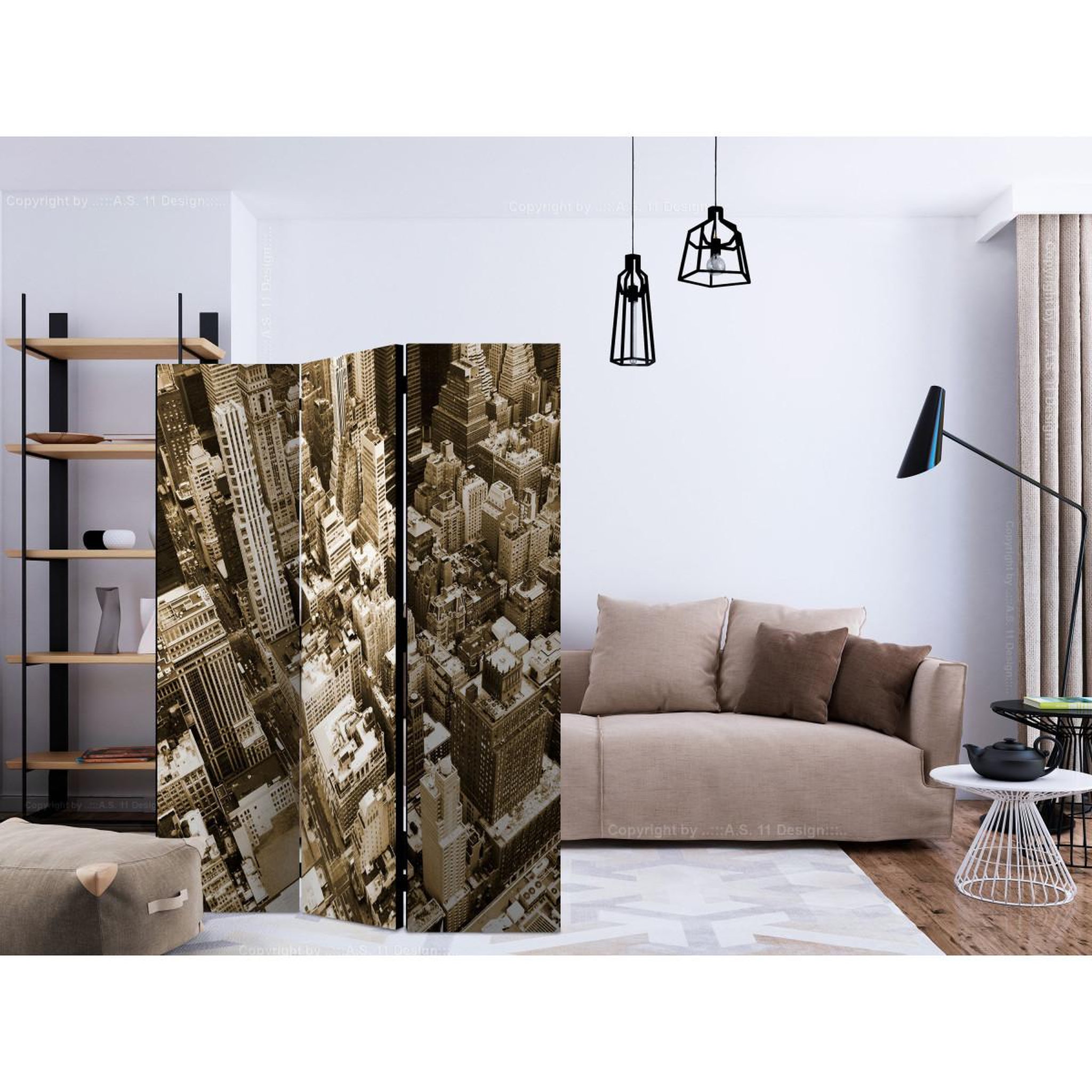 Voir la diapositive 2 : Paris Prix Paravent 3 volets  new york, manhattan  135x172cm