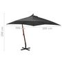 Voir la diapositive 6 : VIDAXL Parasol de jardin suspendu avec mat Anthracite bois de sapin