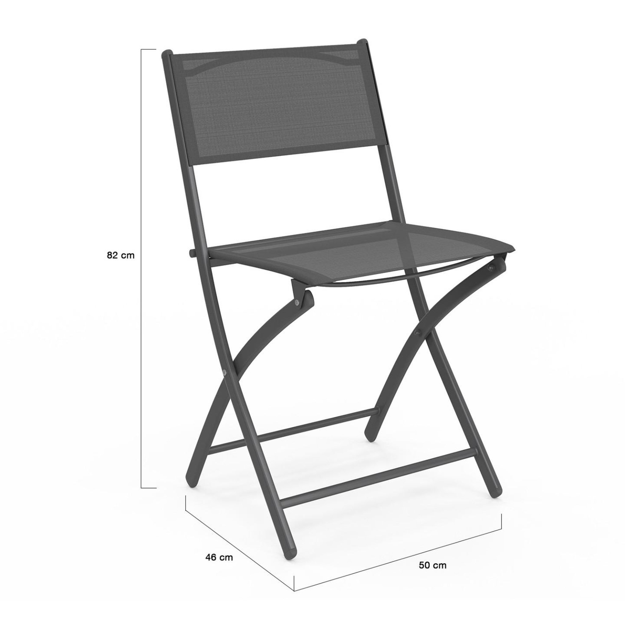Voir la diapositive 6 : ID MARKET Lot de 6 chaises de jardin pliantes bastia métal et textilène gris anthracite