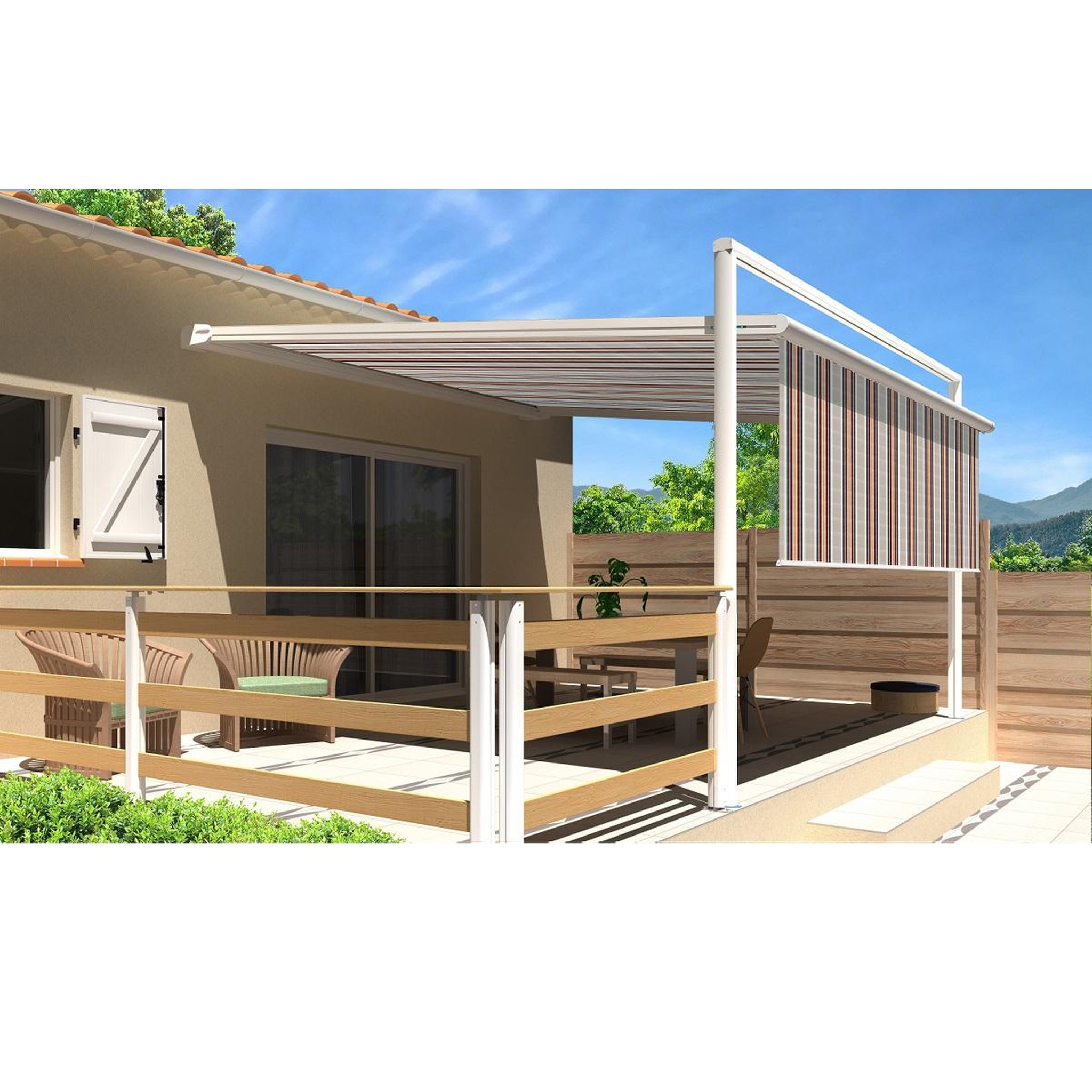 SUNSTYL Pergola blanche motorisée 4x4x2.5m MELODIE