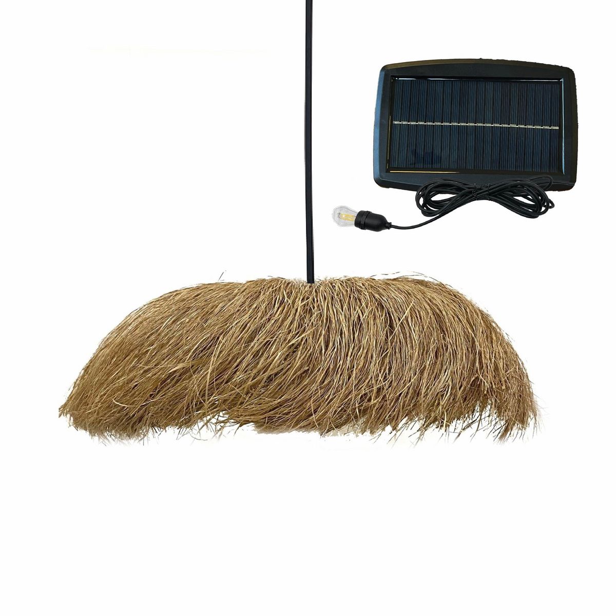 Lumisky Suspension solaire bohème HAVANA Beige Herbe marine H22cm