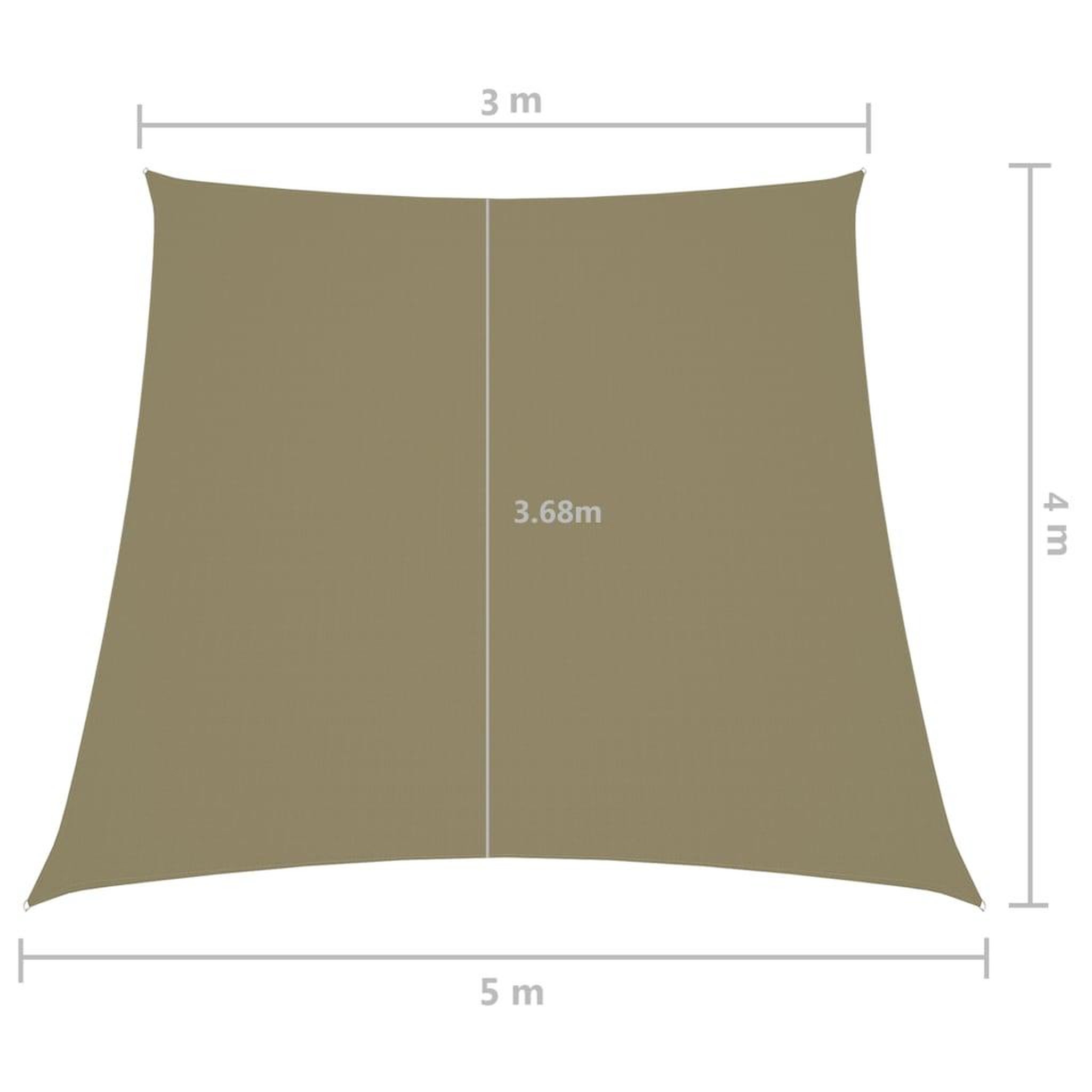 Voir la diapositive 6 : VIDAXL Voile de parasol Tissu Oxford trapeze 3/5x4 m Beige