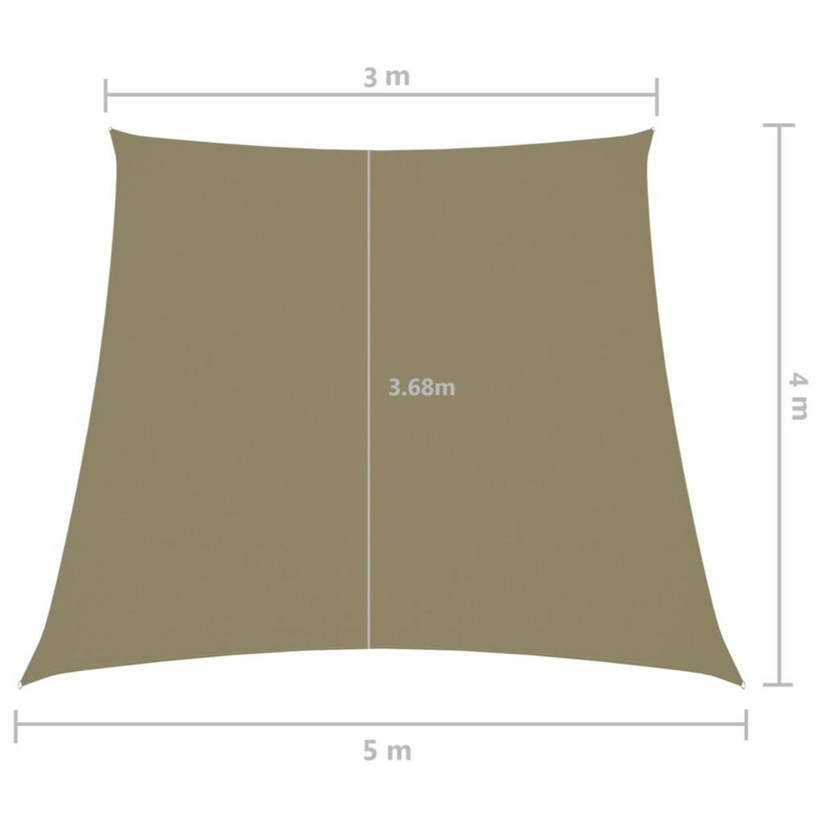 VIDAXL Voile de parasol Tissu Oxford trapeze 3/5x4 m Beige