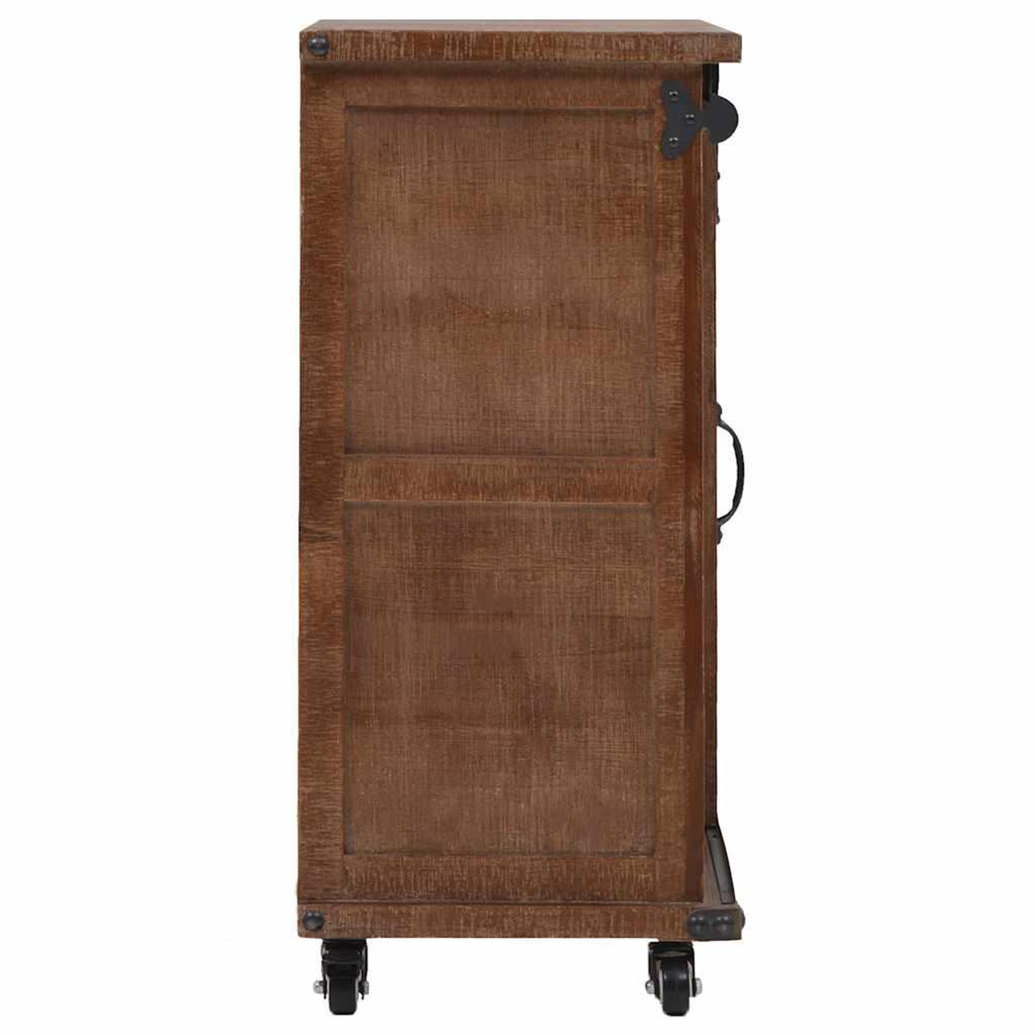 Voir la diapositive 3 : VIDAXL Armoire de rangement bois de sapin massif 64x33,5x75 cm marron