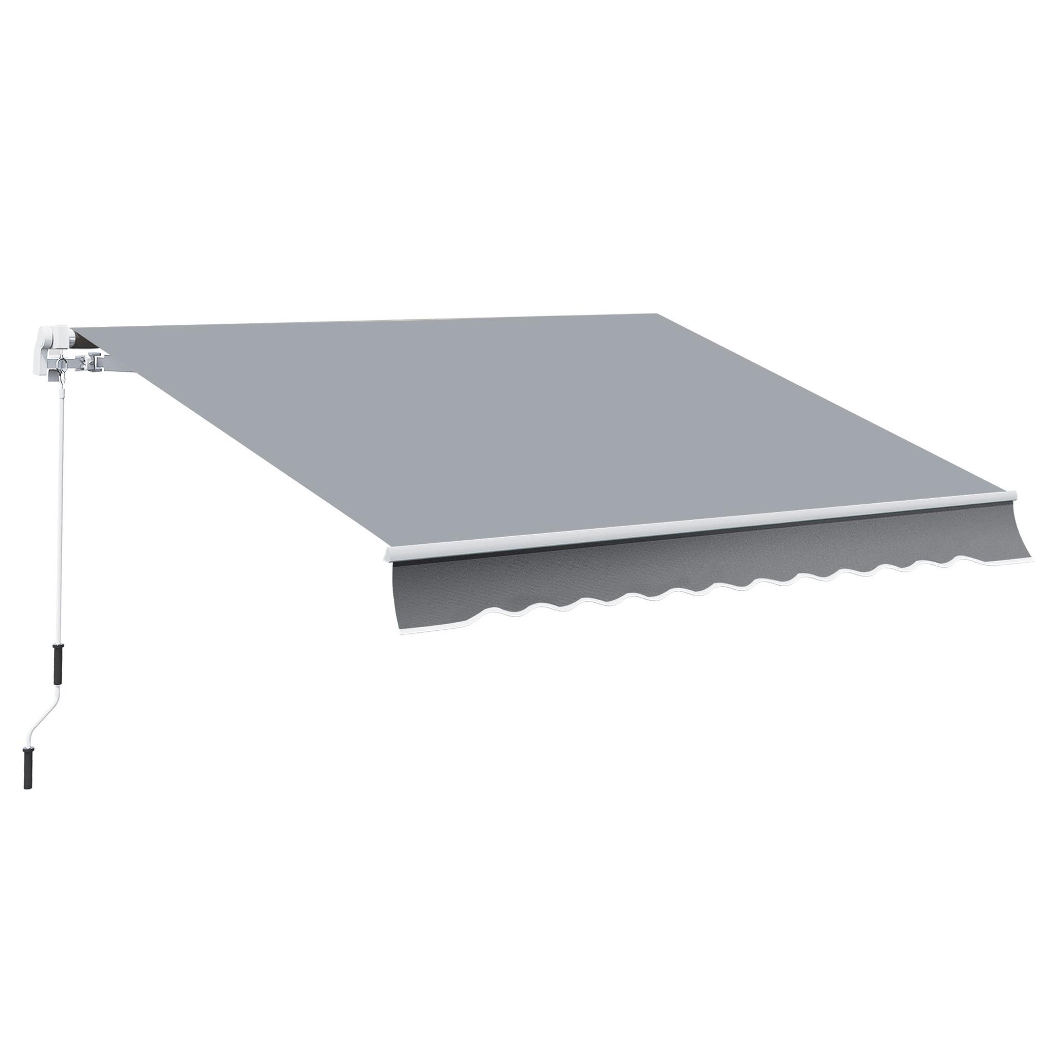 OUTSUNNY Store banne manuel rétractable alu. polyester imperméabilisé haute densité 4 x 2,5 m gris