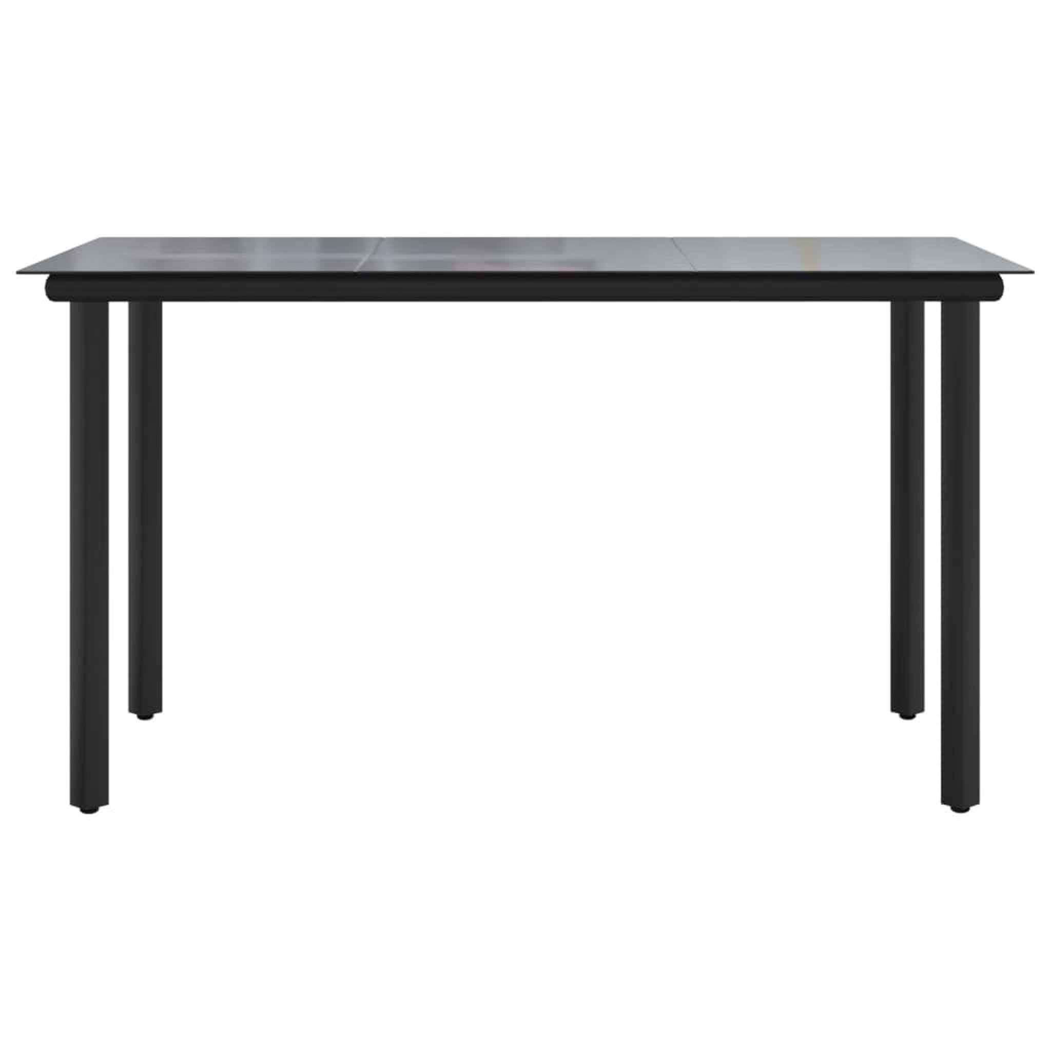 Voir la diapositive 3 : VIDAXL Table a dîner de jardin Noir 200x100x74cm Acier et verre trempe
